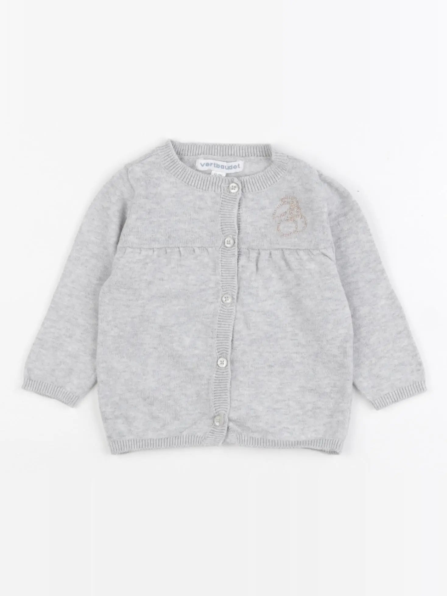 Vertbaudet - gilet gris - 6 mois