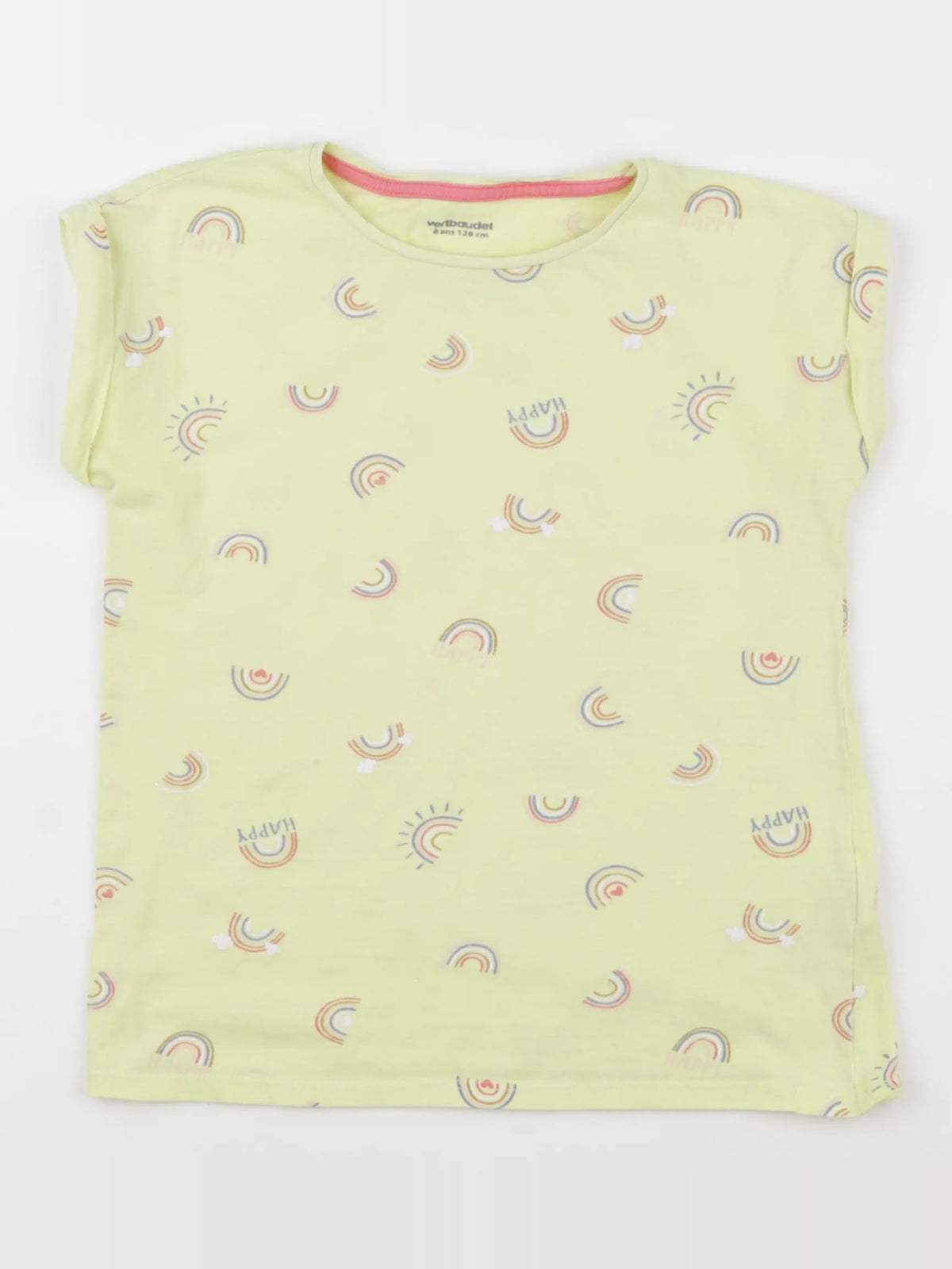 Vertbaudet - tee-shirt jaune - 8 ans