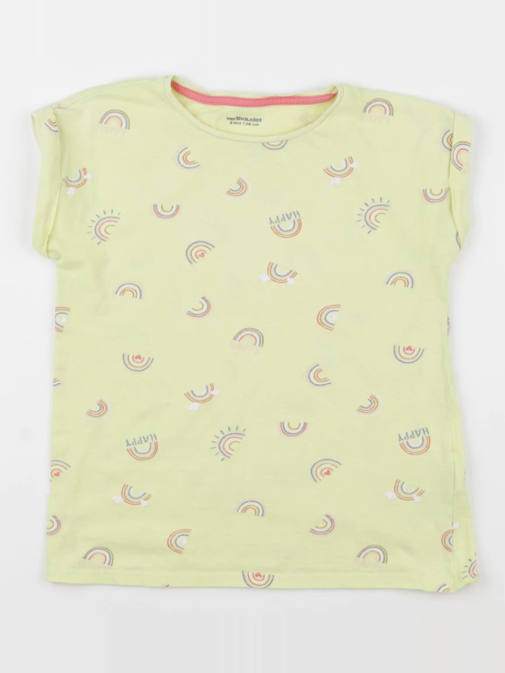 Vertbaudet - tee-shirt jaune - 8 ans