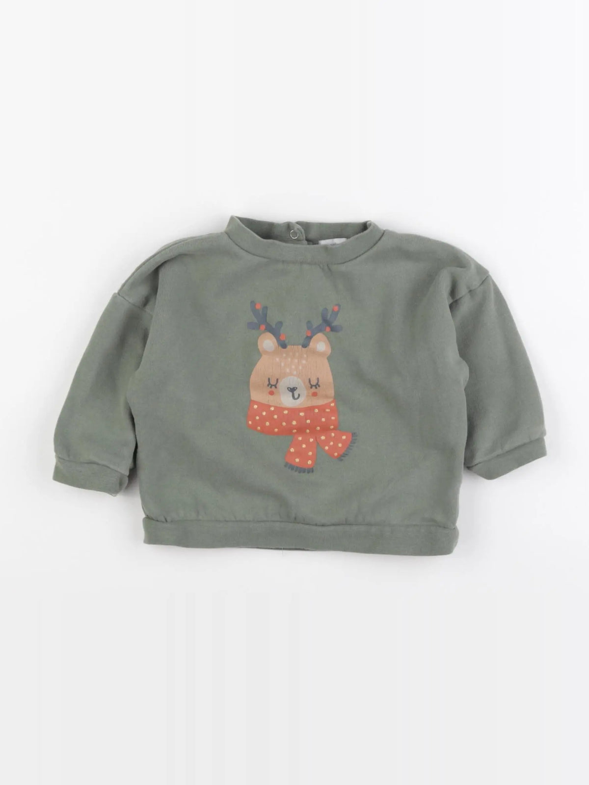 Vertbaudet - sweat vert - 12 mois