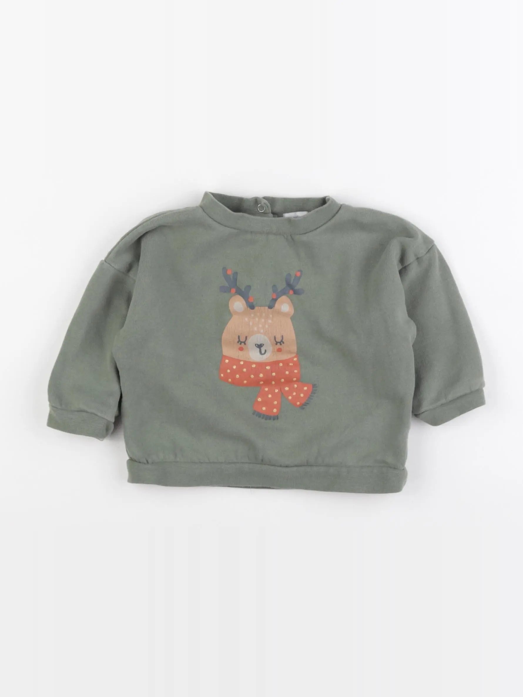 Vertbaudet - sweat vert - 12 mois