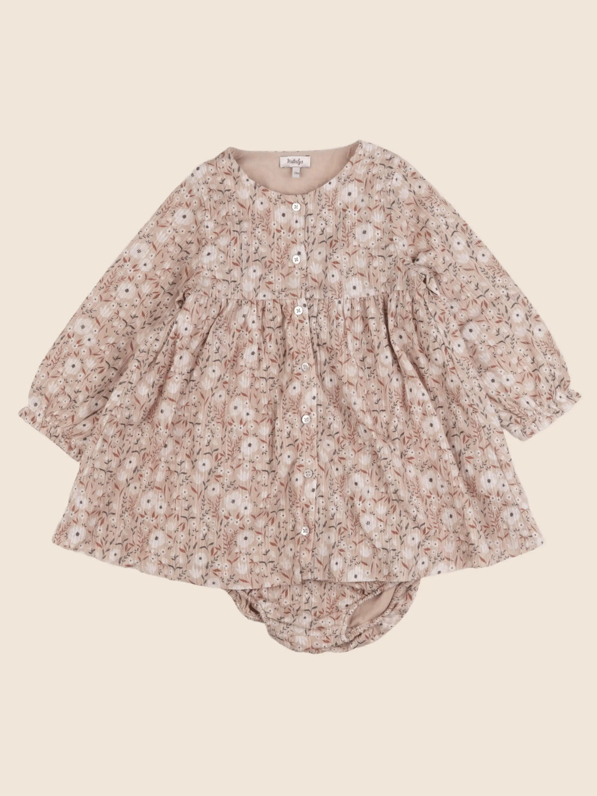 Natalys - robe beige, marron - 24 mois