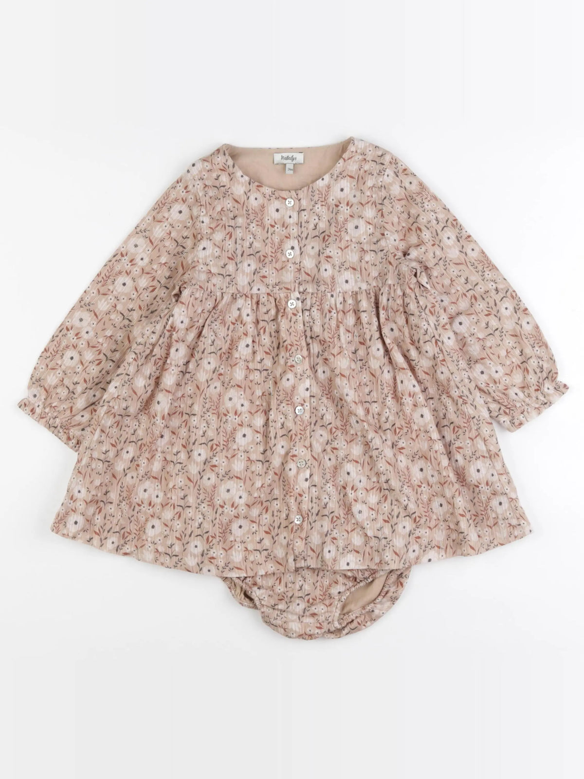 Natalys - robe beige, marron - 24 mois