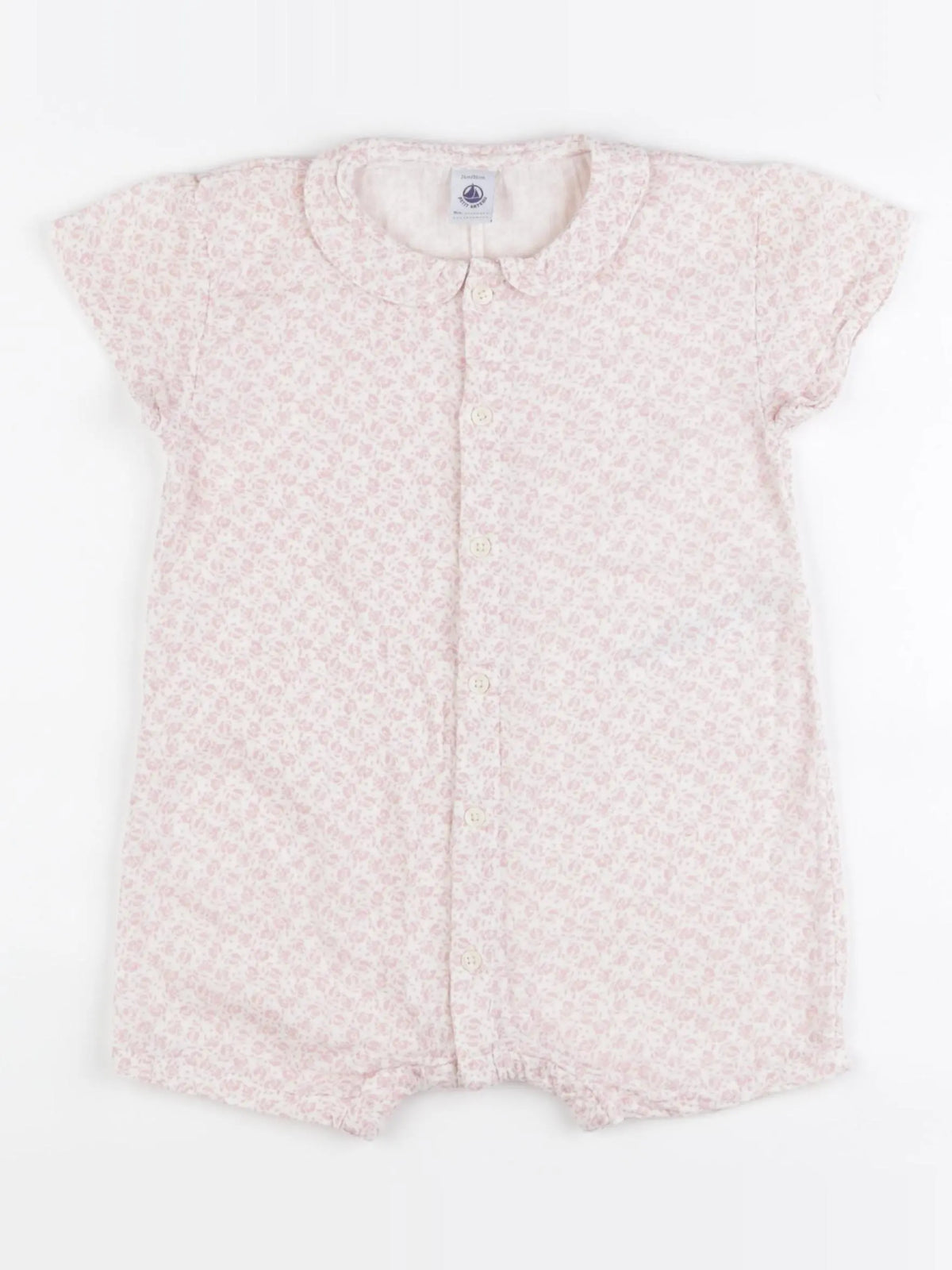 Petit Bateau - combinaison blanc, rose - 24 mois