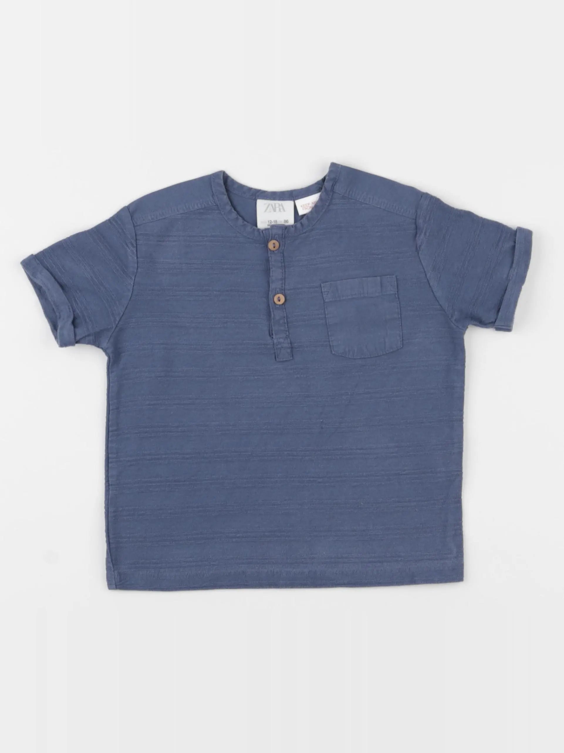 Zara - tee-shirt bleu - 12/18 mois