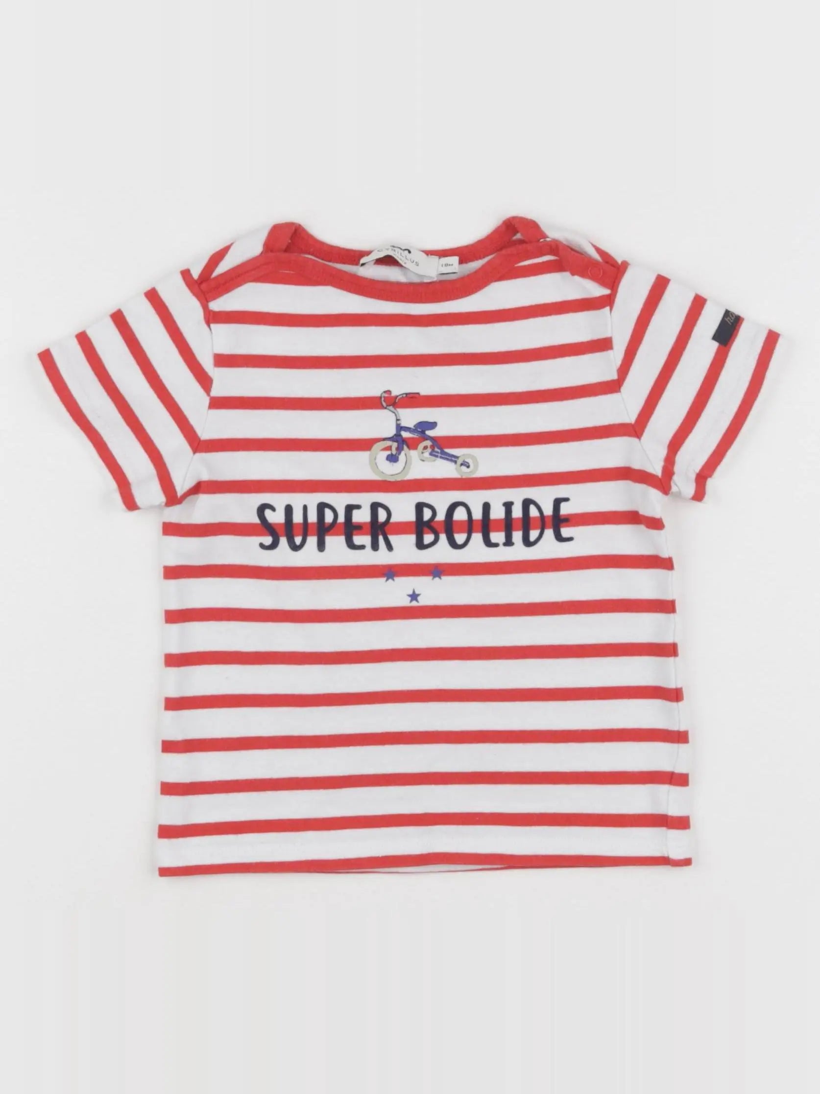 Cyrillus - tee-shirt blanc, rouge - 18 mois