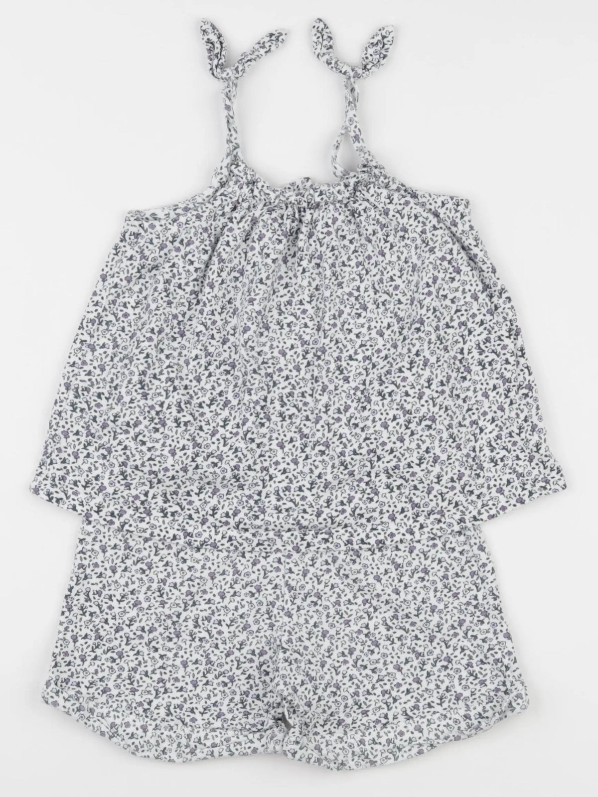 Vertbaudet - pyjama coton blanc, violet - 4 ans