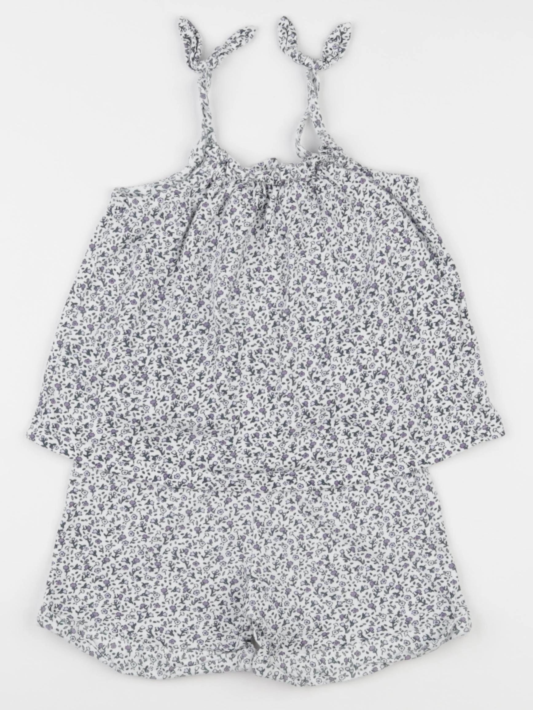 Vertbaudet - pyjama coton blanc, violet - 4 ans