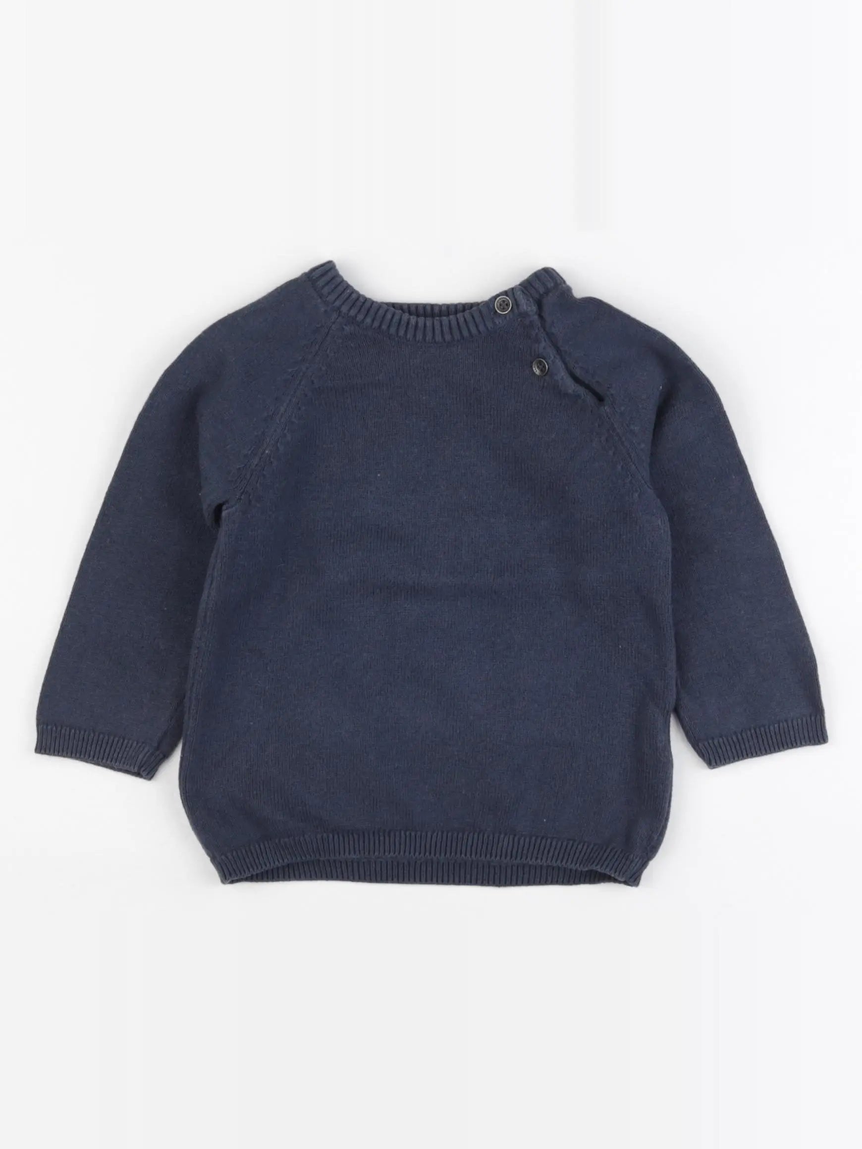 H&M - pull bleu - 9/12 mois