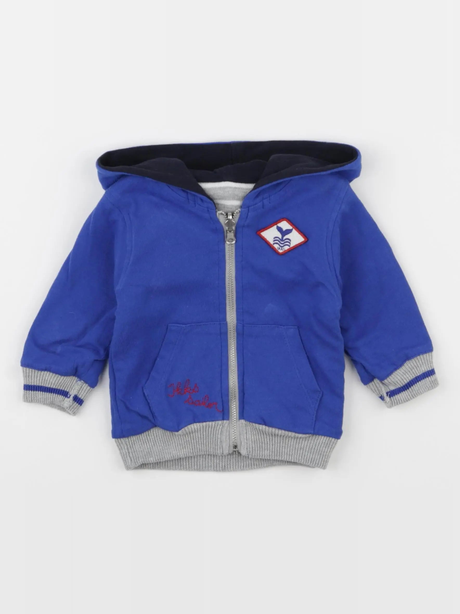 IKKS - sweat bleu - 6 mois