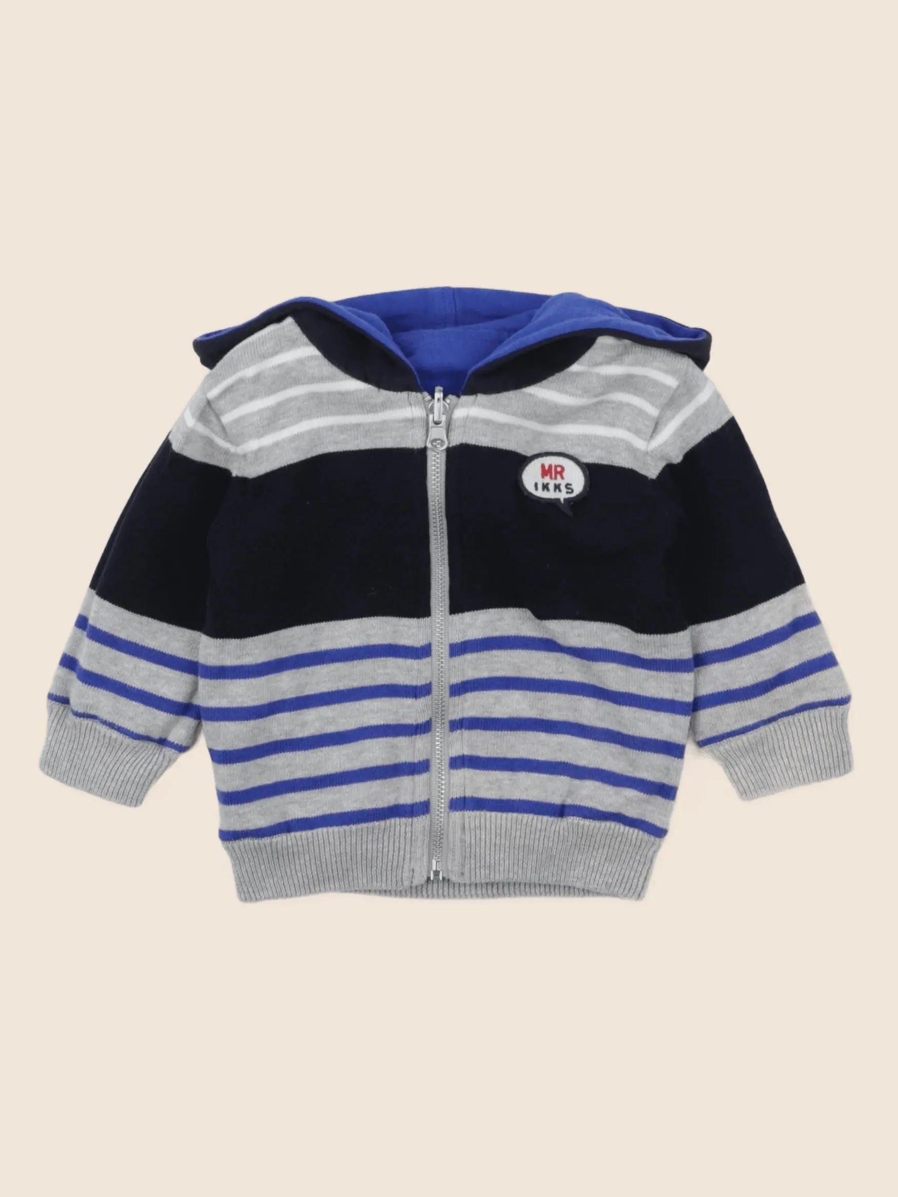 IKKS - sweat bleu - 6 mois