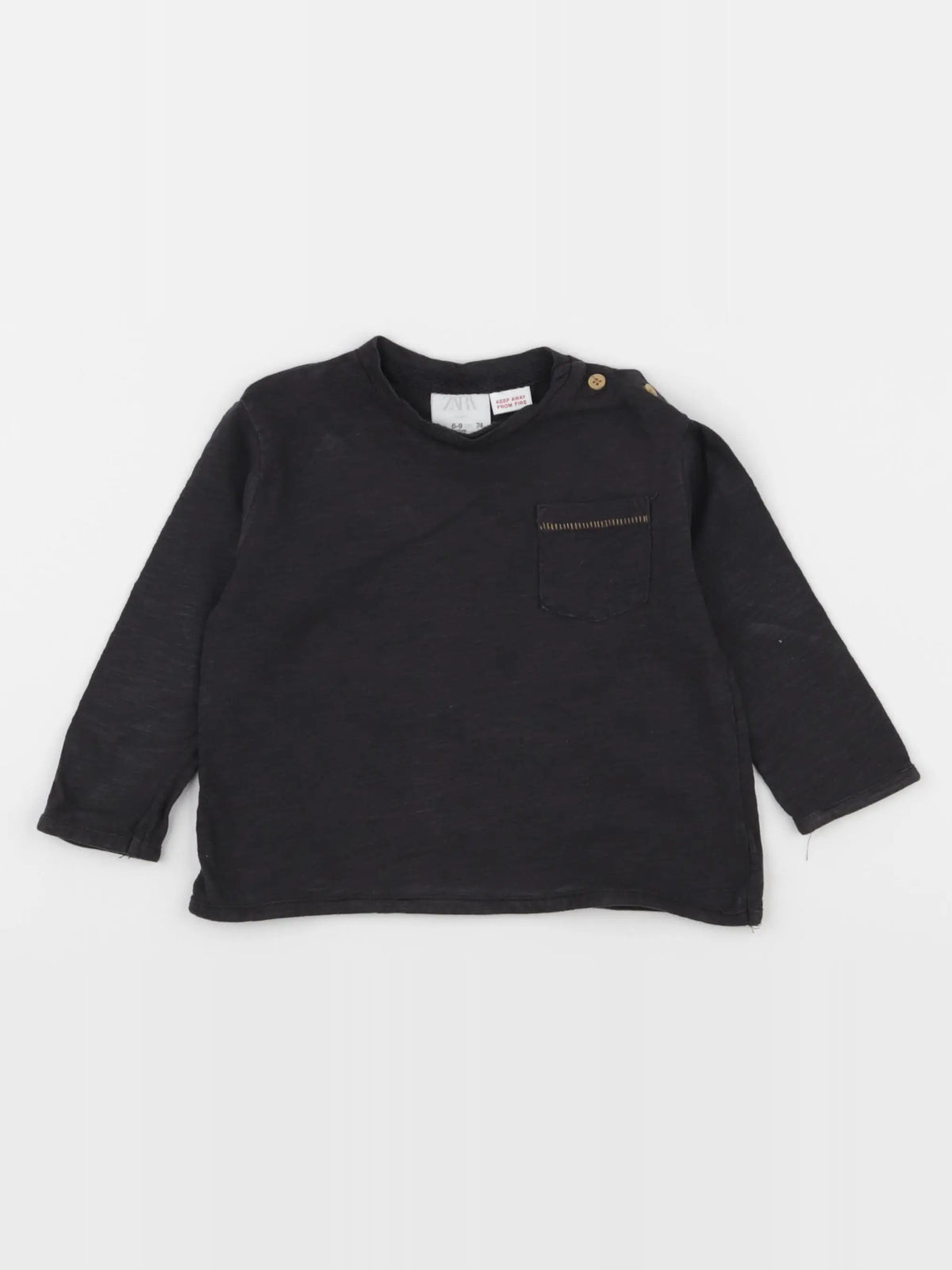 Zara - tee-shirt noir - 6/9 mois