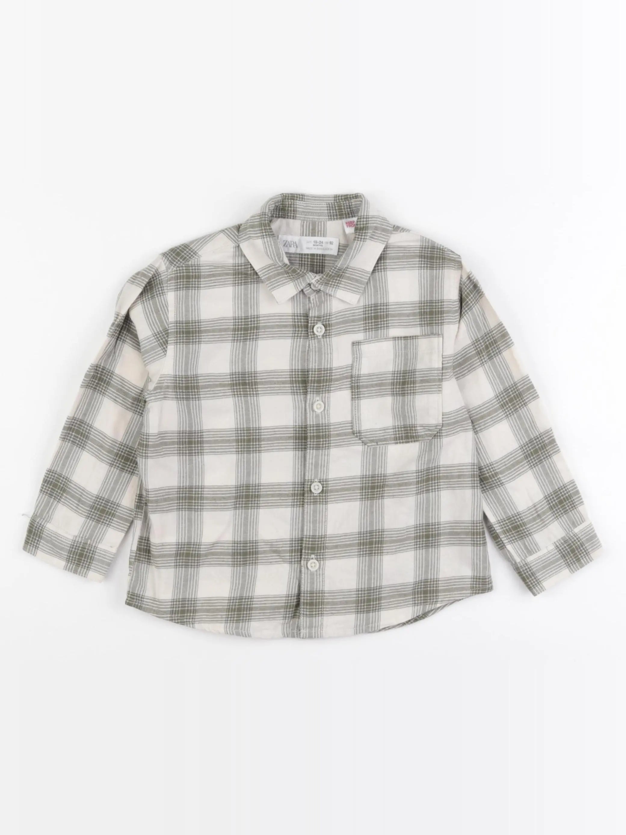 Zara - chemise vert - 18/24 mois