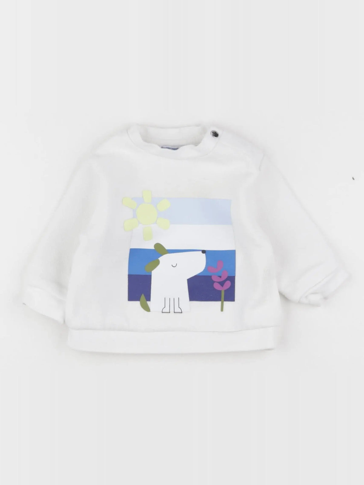 Jacadi - sweat blanc - 6 mois