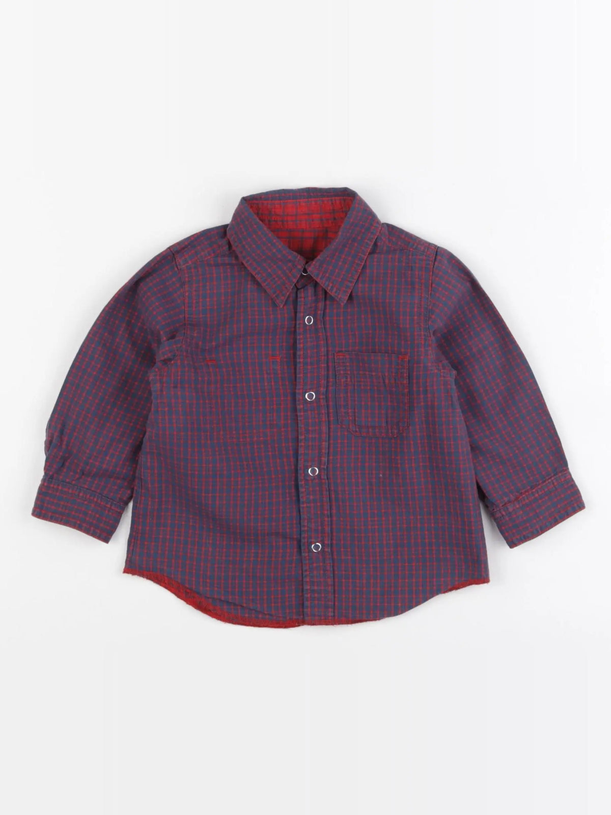 Petit Bateau - chemise rouge - 12 mois