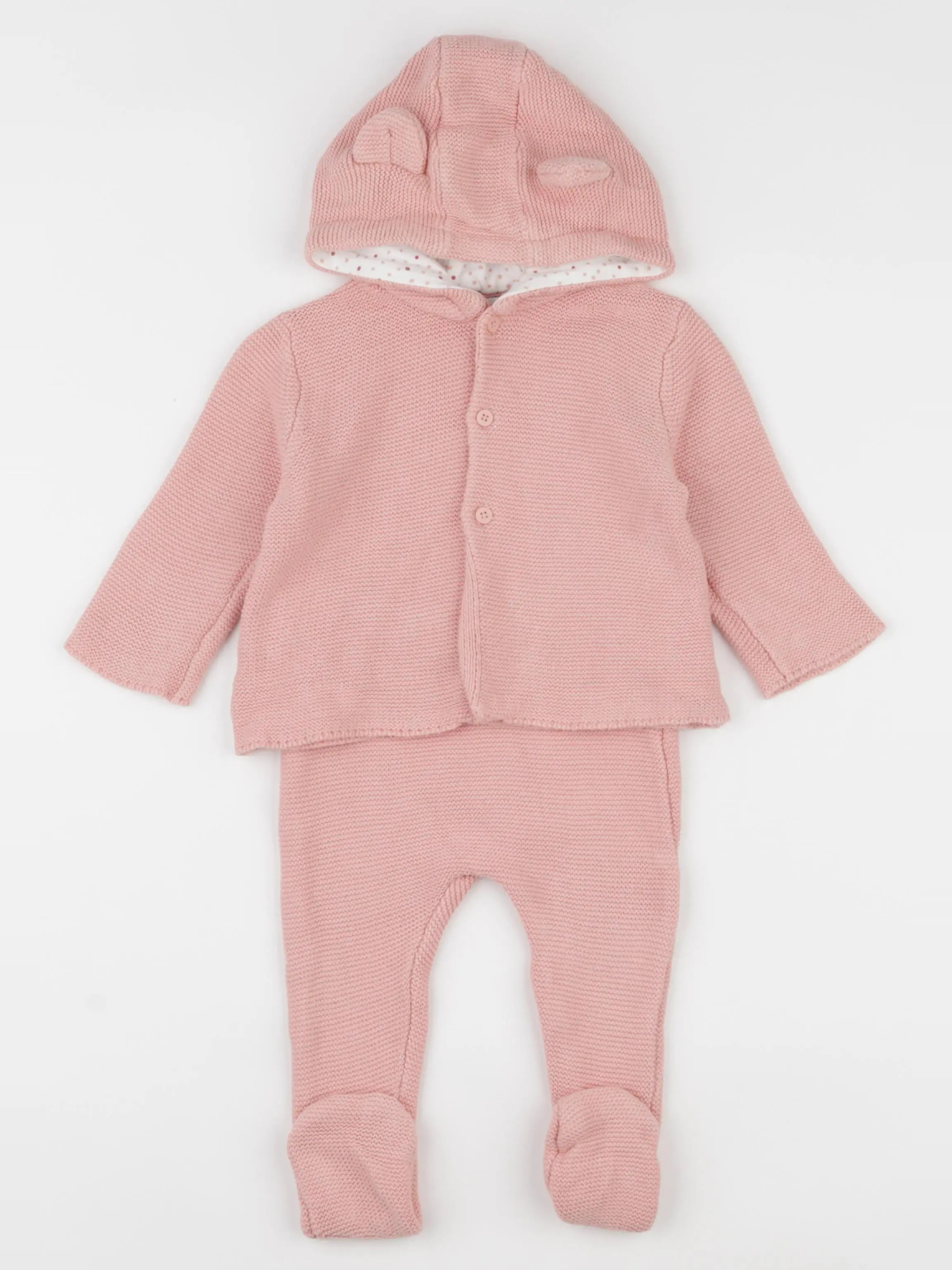 Vertbaudet - ensemble rose - 9 mois