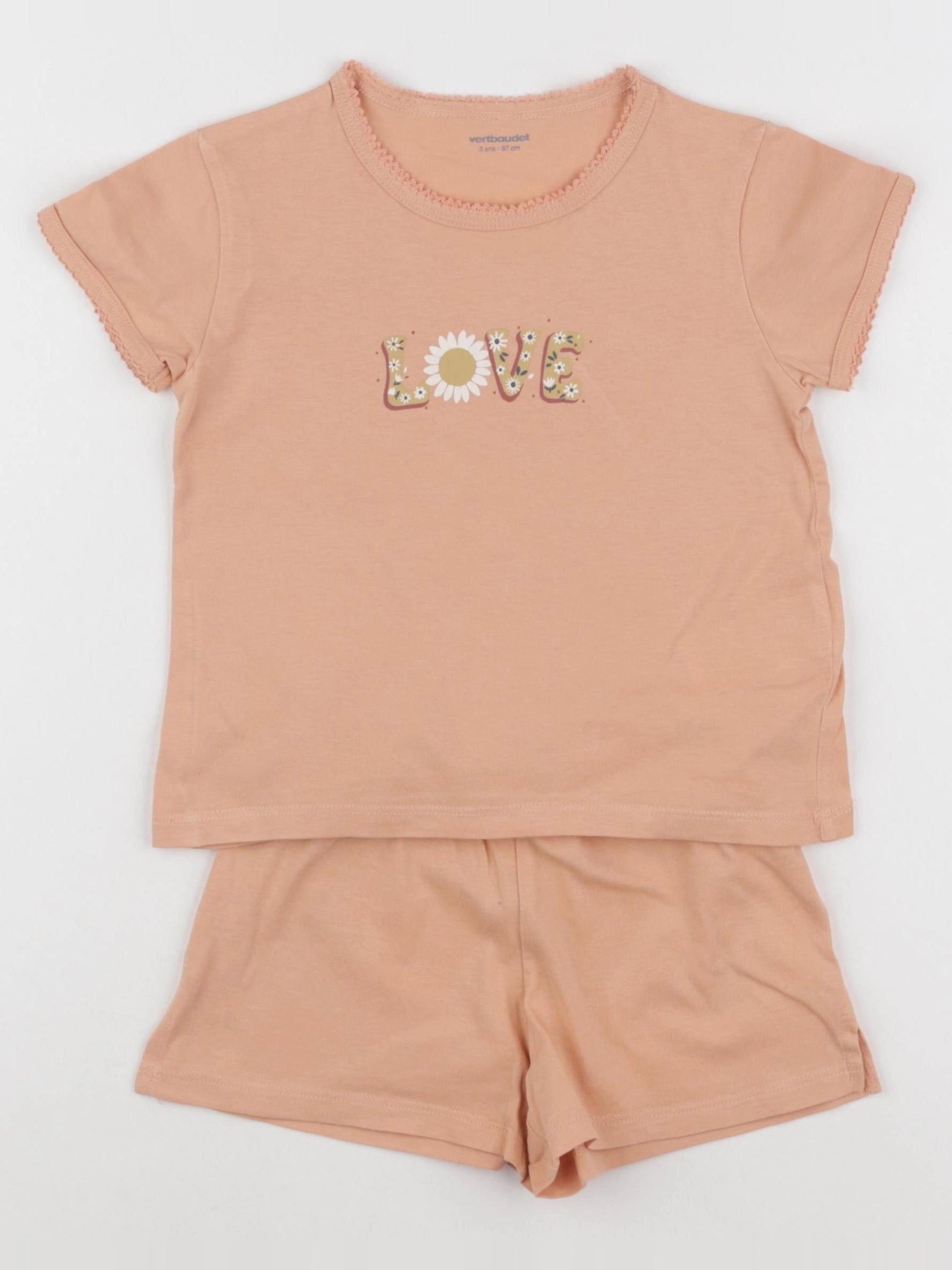 Vertbaudet - pyjama coton orange - 3 ans