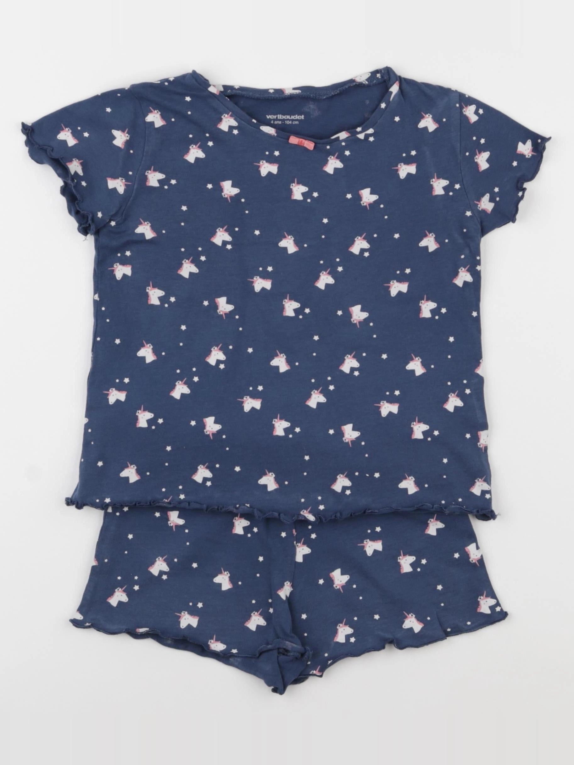 Vertbaudet - pyjama coton bleu - 4 ans