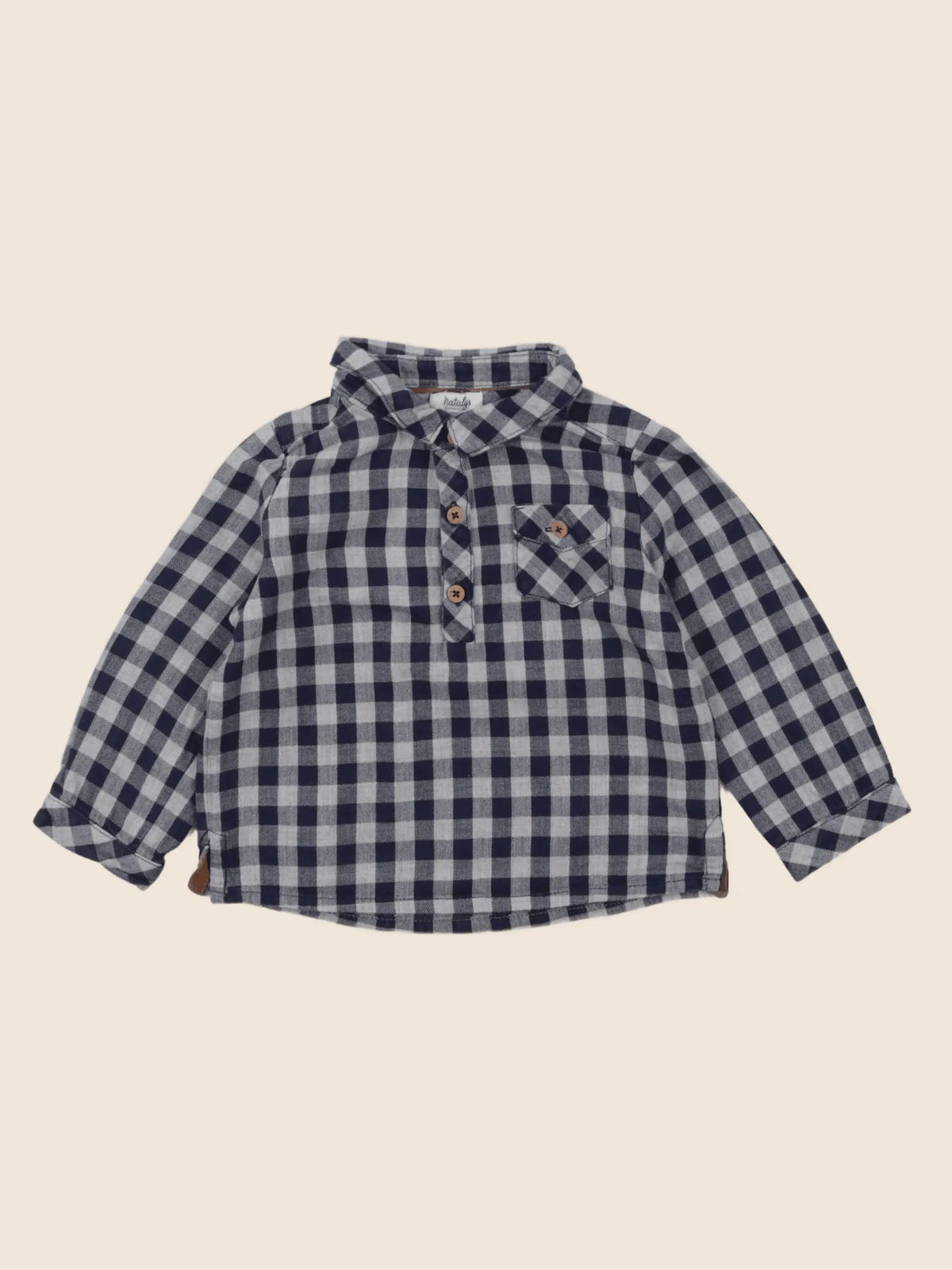 Natalys - chemise bleu - 12 mois