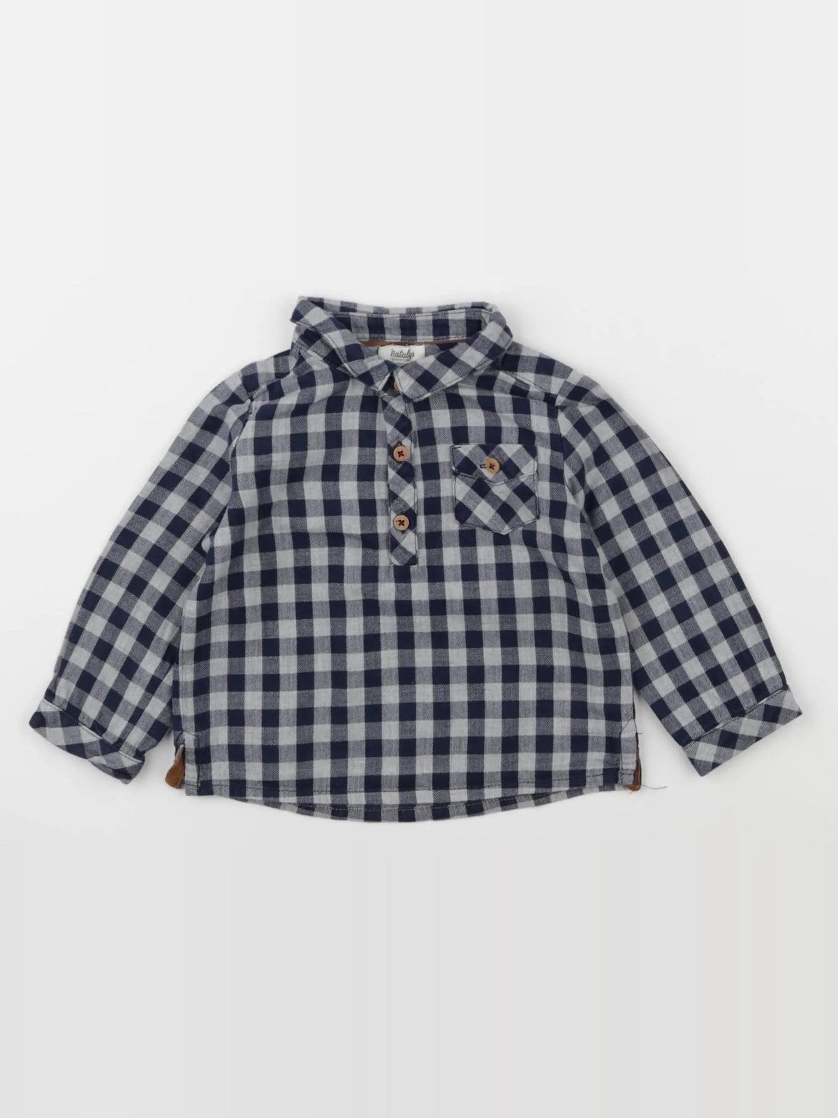 Natalys - chemise bleu - 12 mois