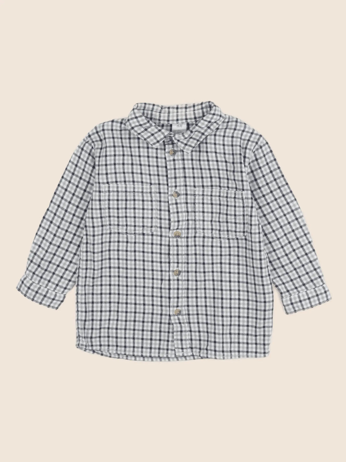 H&M - chemise bleu, vert - 12/18 mois