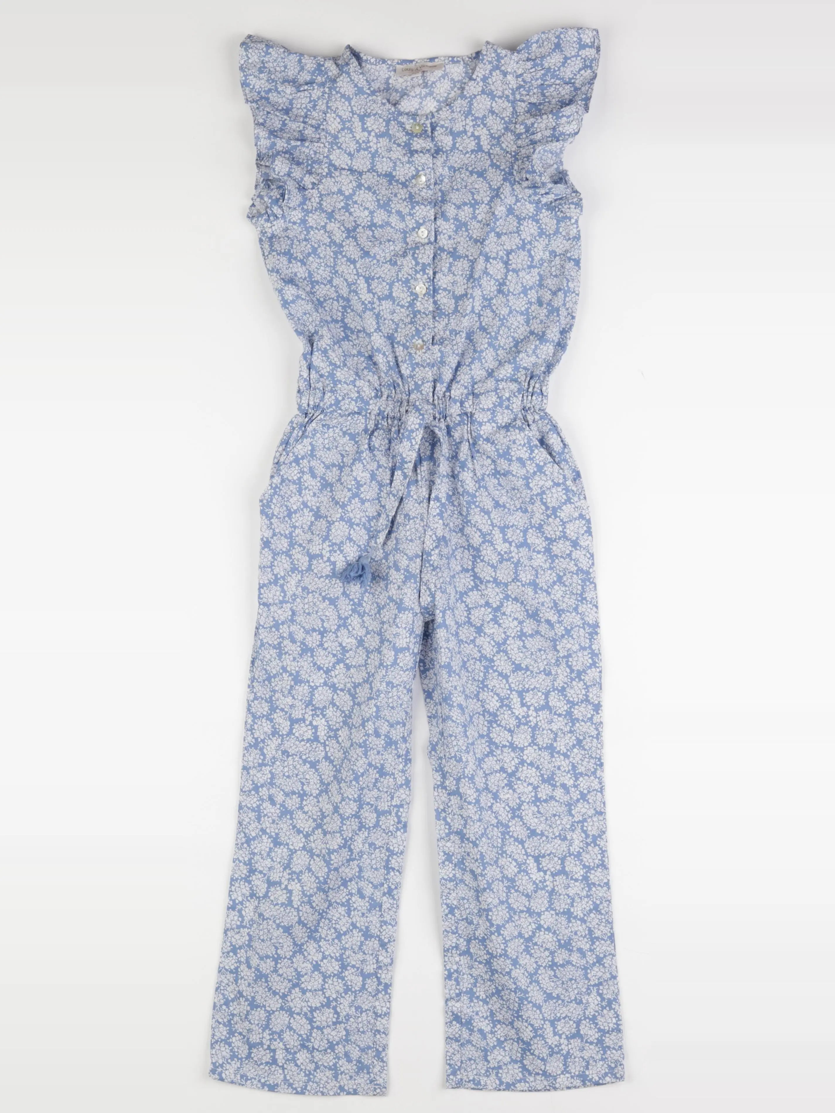 Louis et Victorie - combinaison bleu, blanc - 6 ans