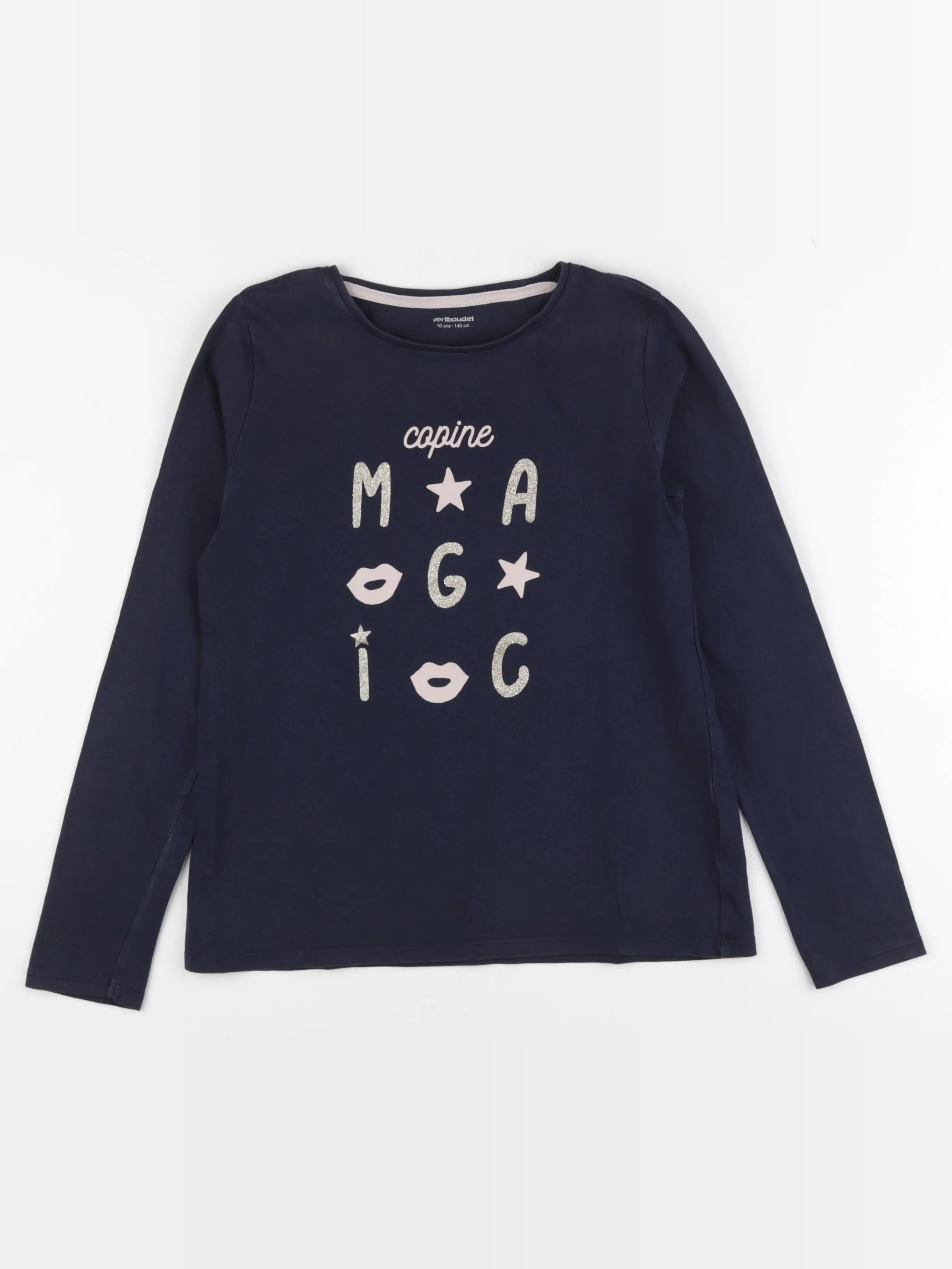 Vertbaudet - tee-shirt bleu - 10 ans