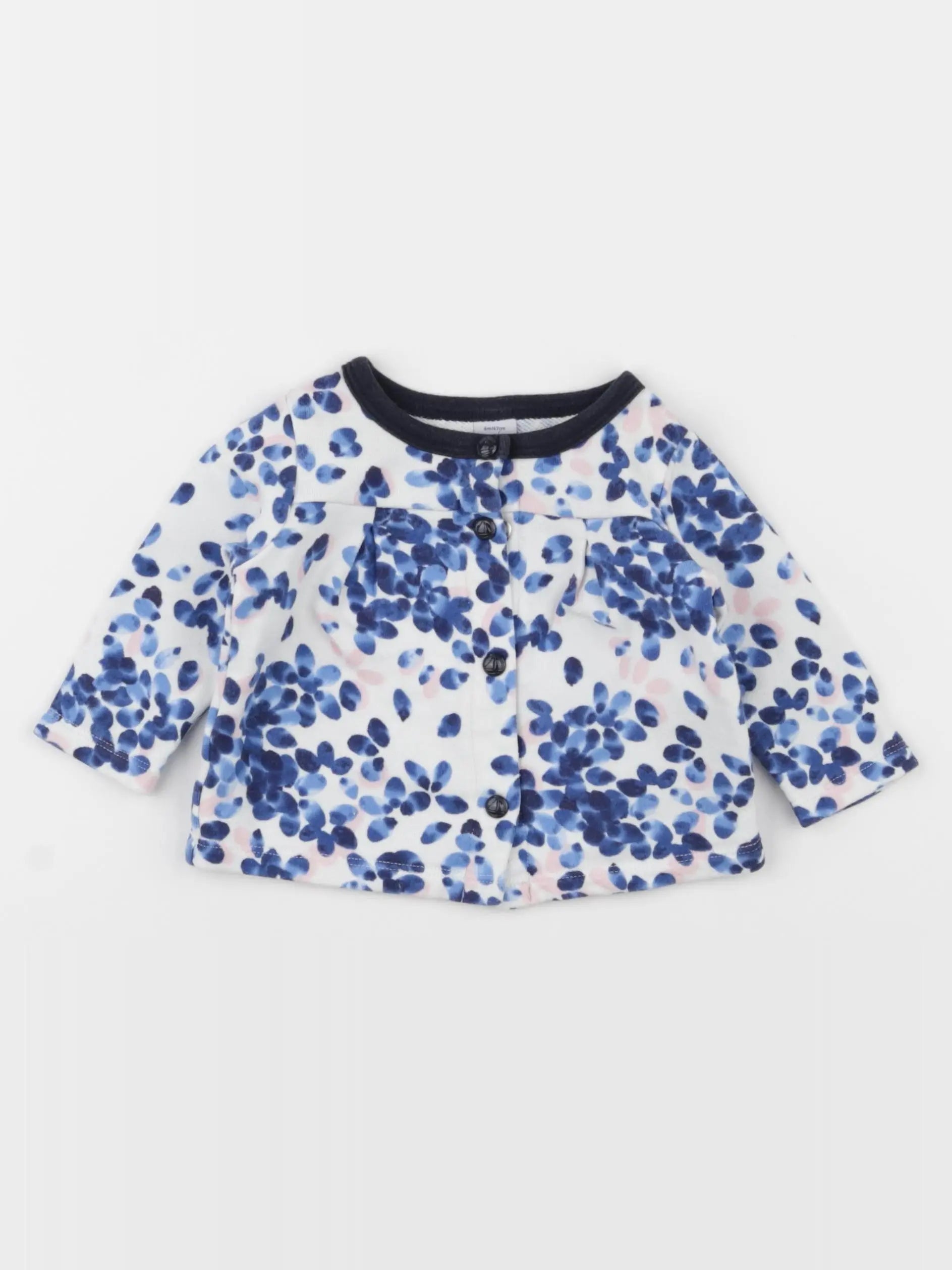 Petit Bateau - sweat bleu - 6 mois