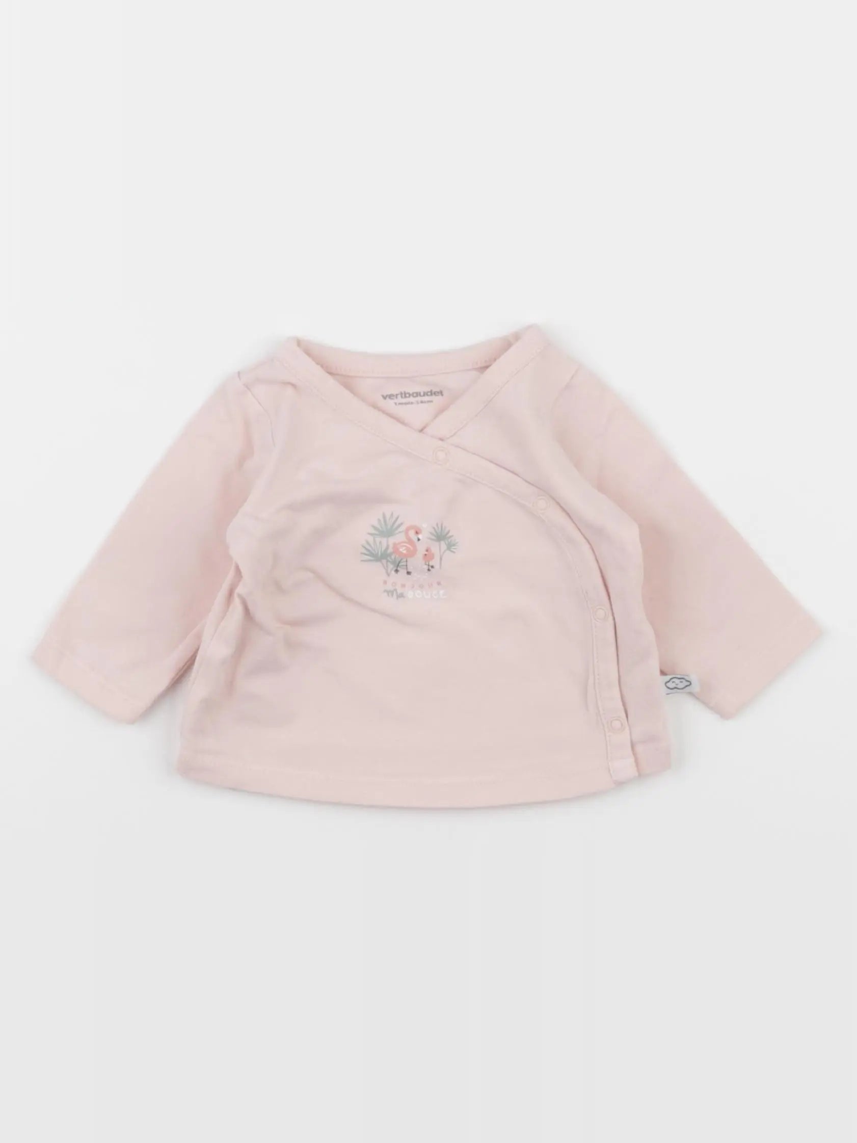 Vertbaudet - tee-shirt rose - 1 mois