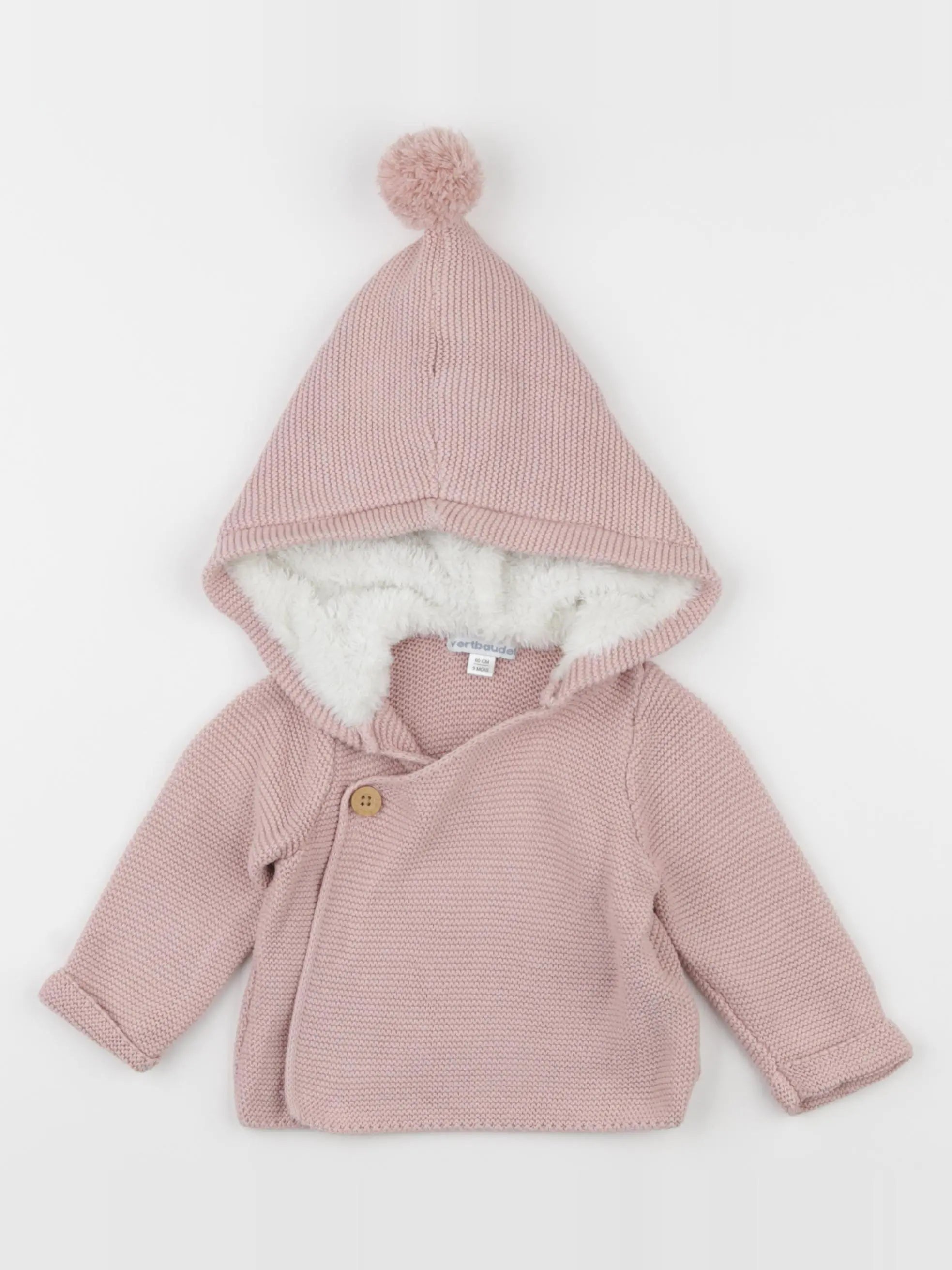 Vertbaudet - veste rose - 3 mois