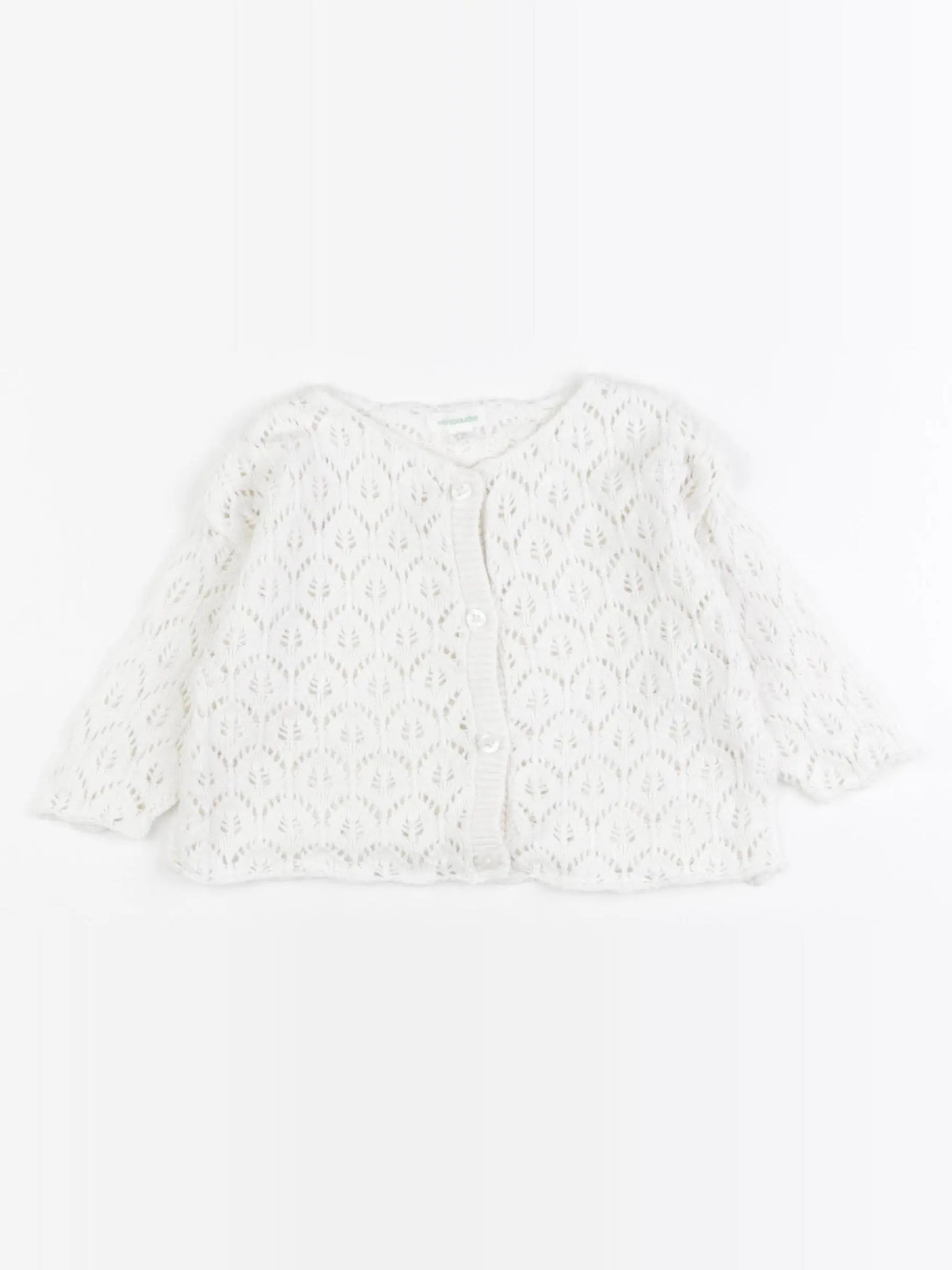 Vertbaudet - gilet velours blanc - 6 mois