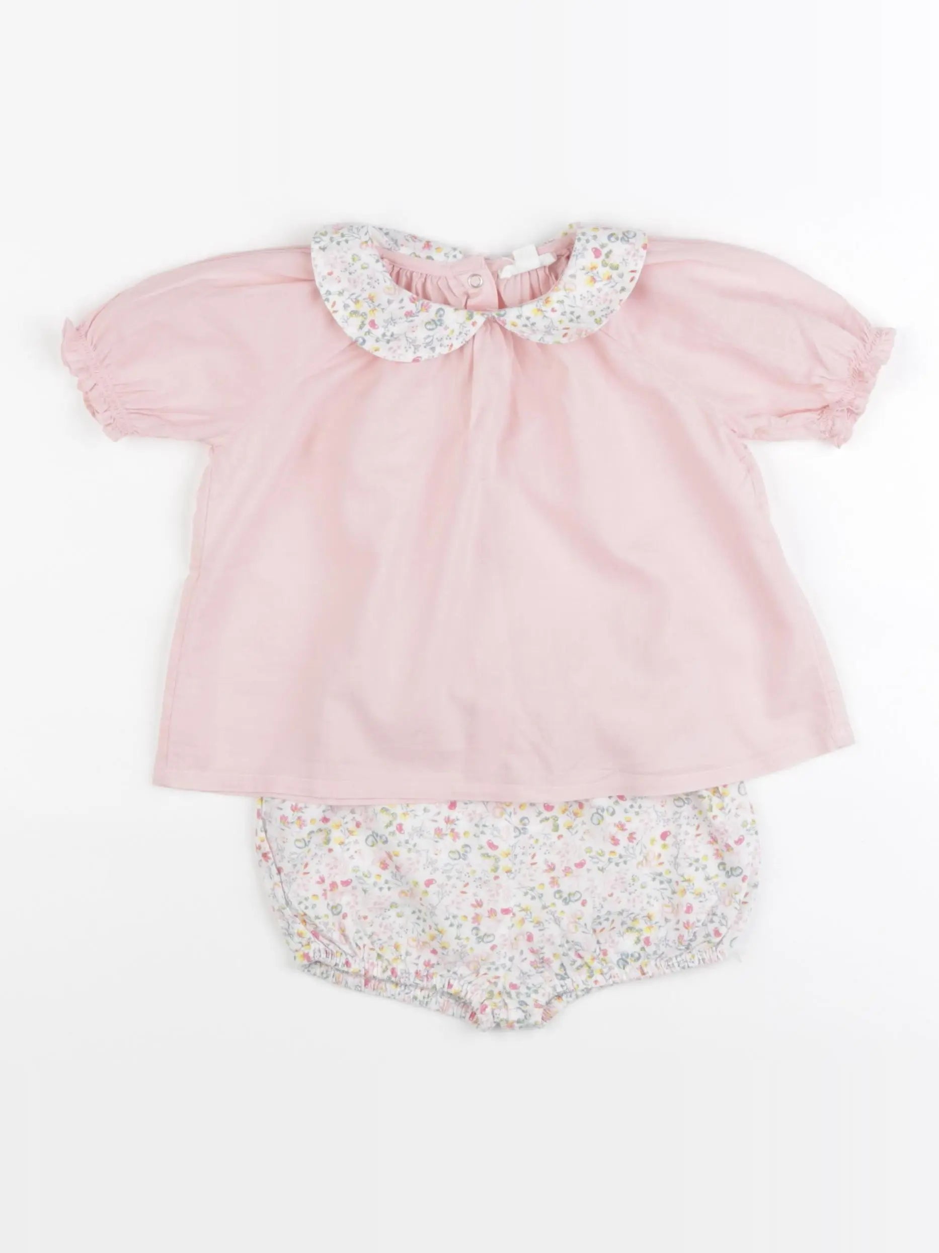 Vertbaudet - ensemble rose - 12 mois