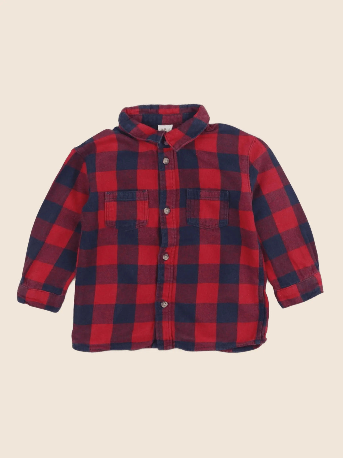 H&M - chemise rouge - 9/12 mois
