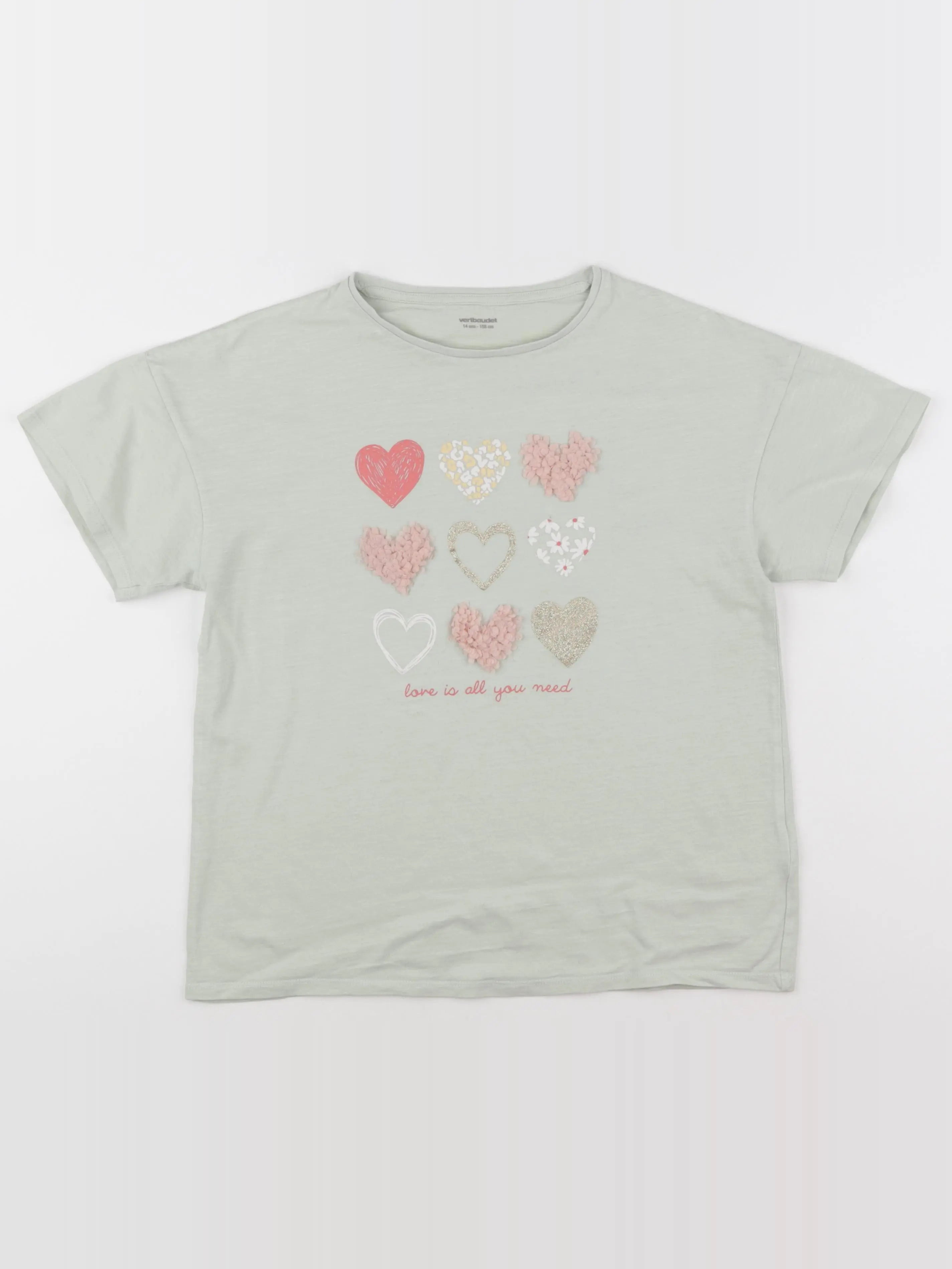 Vertbaudet - tee-shirt vert, or - 14 ans