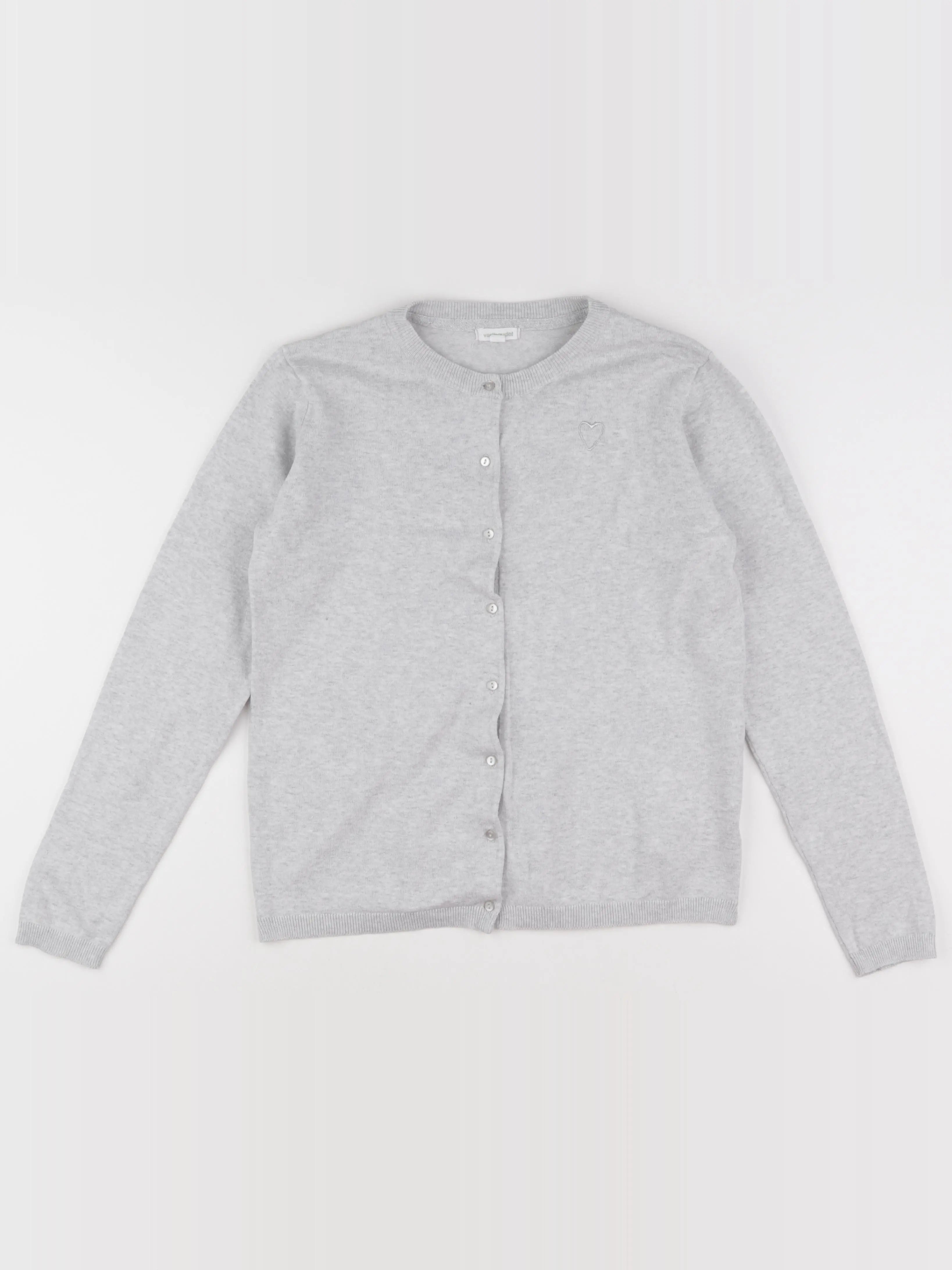 Vertbaudet - gilet argent, gris - 14 ans
