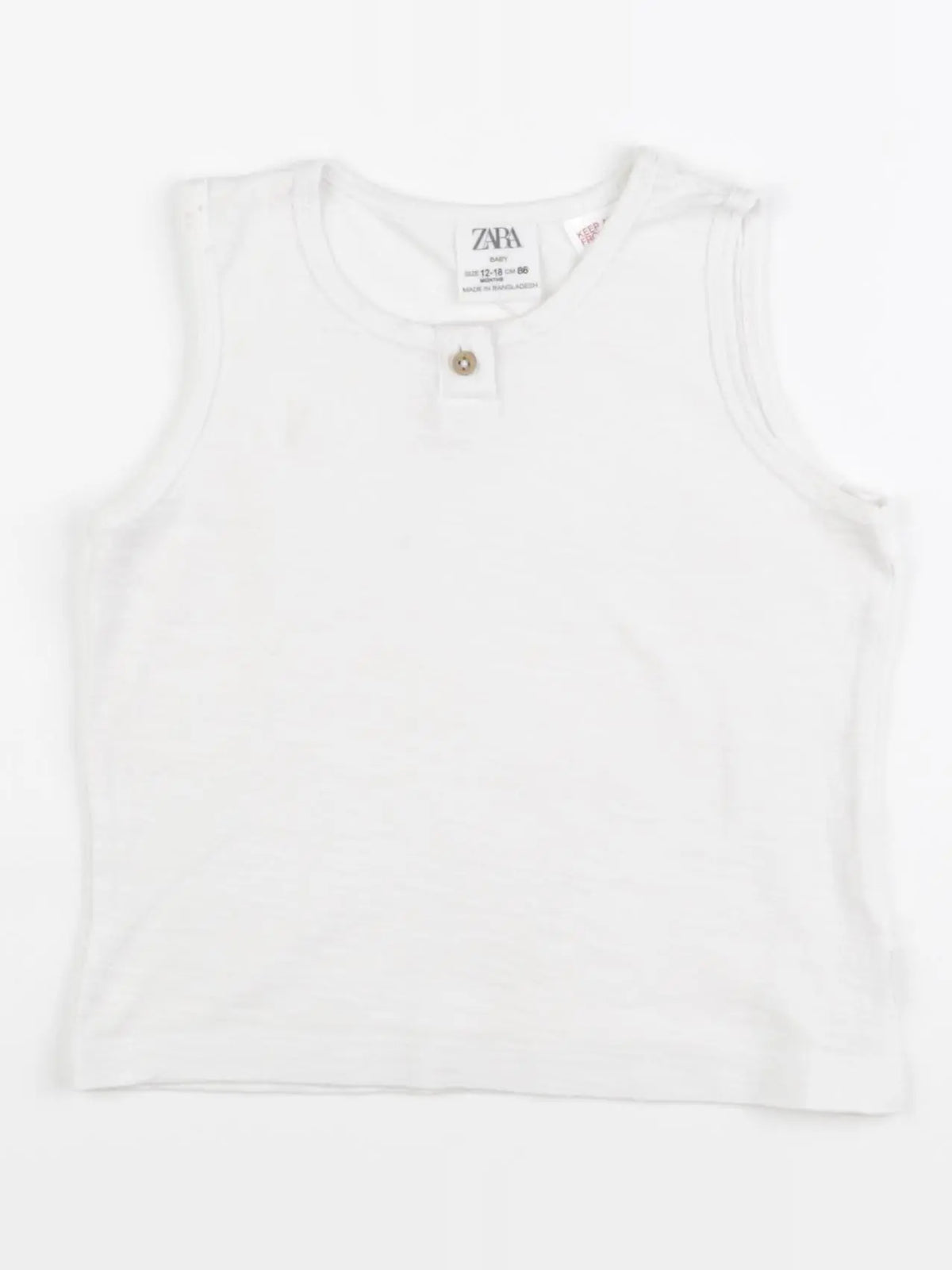 Zara - débardeur blanc - 12/18 mois