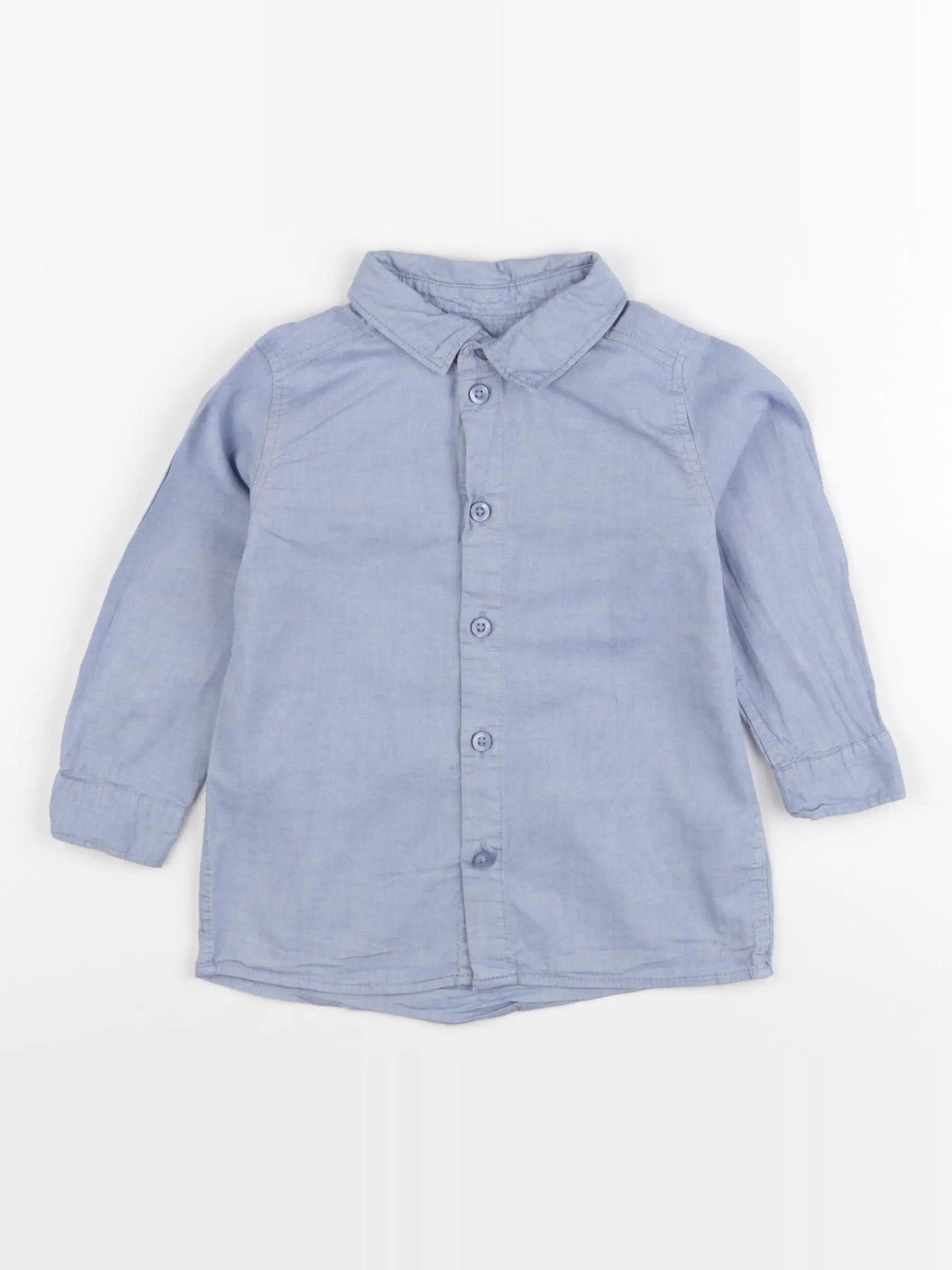 H&M - chemise bleu - 12/18 mois