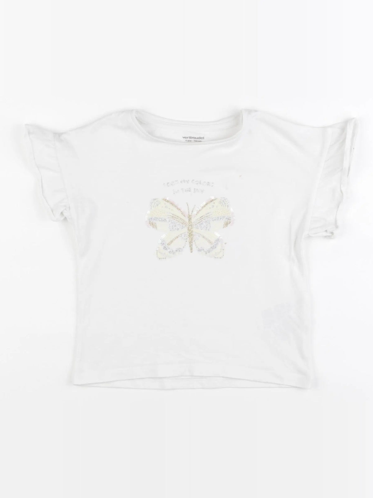 Vertbaudet - tee-shirt blanc - 4 ans