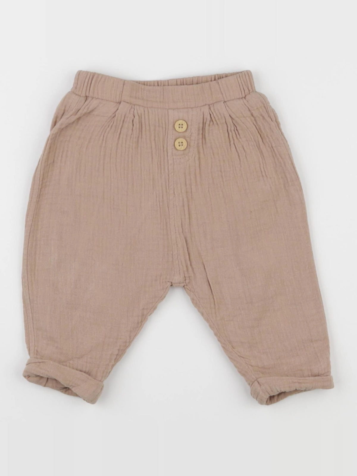 Vertbaudet - pantalon doublé marron - 9 mois