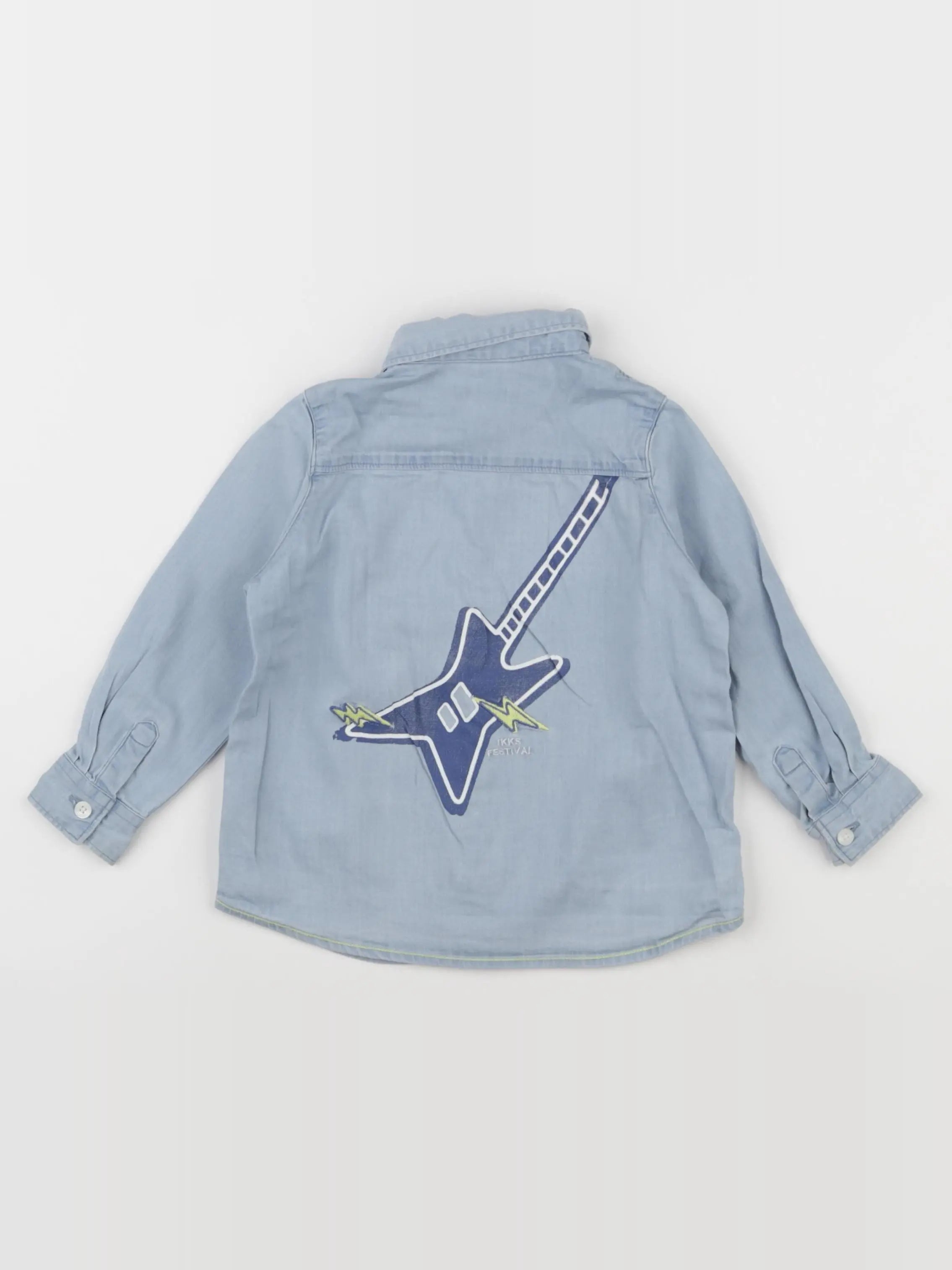 IKKS - chemise imprimé au dos bleu - 18 mois