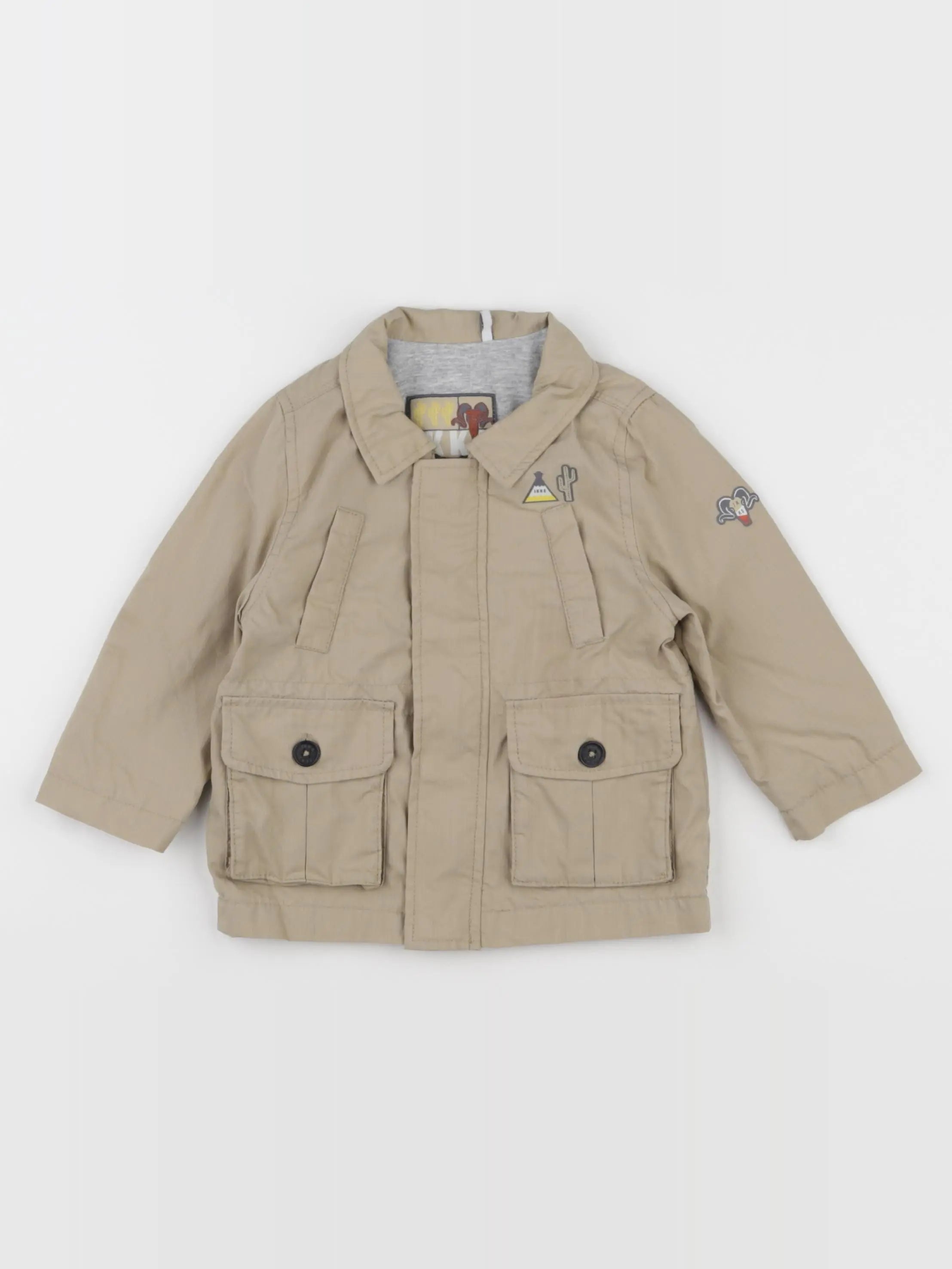 IKKS - veste imprimé au dos beige - 12 mois
