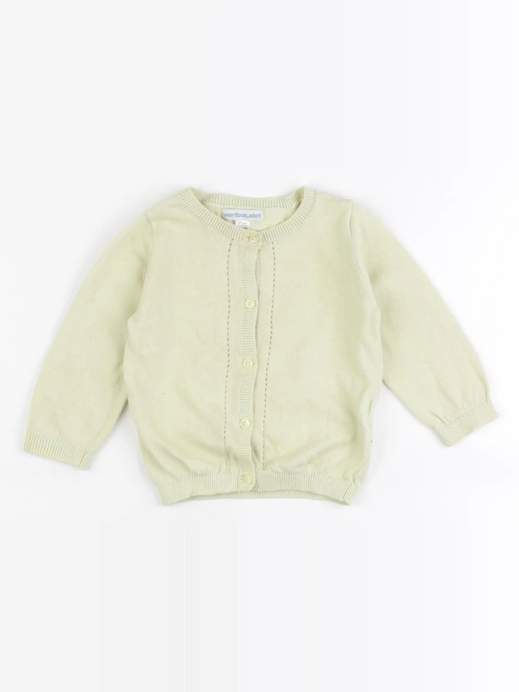 Vertbaudet - gilet jaune - 6 mois