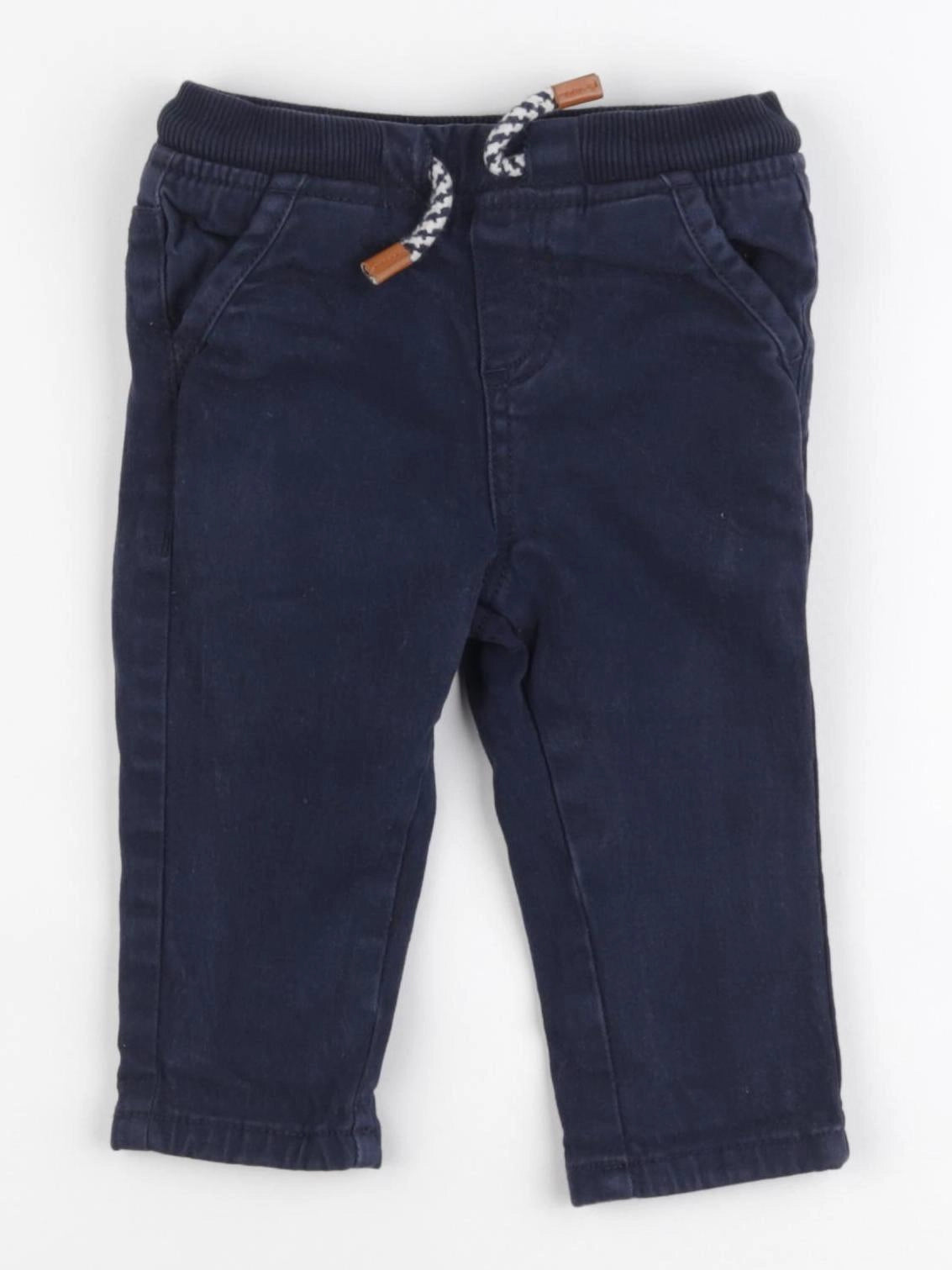 Vertbaudet - pantalon bleu - 9 mois
