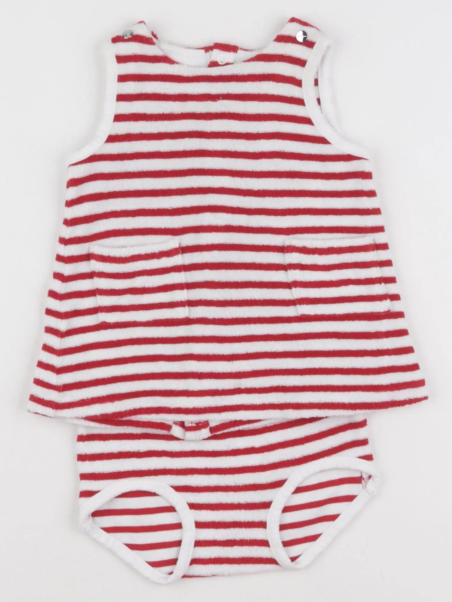 Jacadi - ensemble blanc, rouge - 6 mois