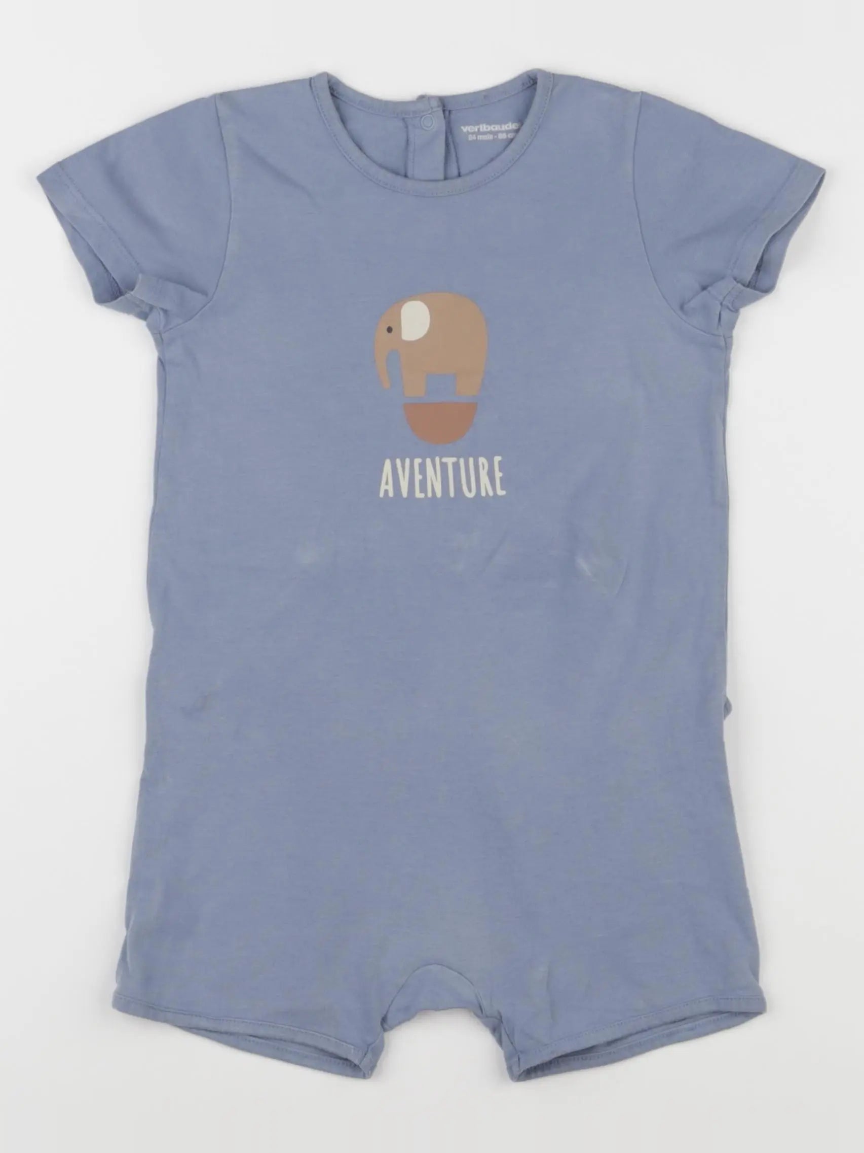 Vertbaudet - pyjama coton bleu - 24 mois