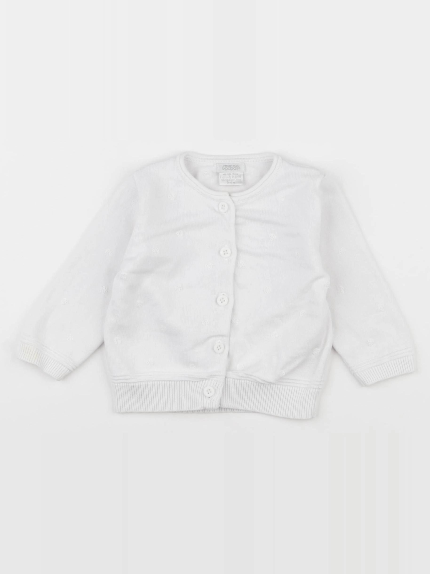 Mamas & papas - gilet blanc - 3/6 mois