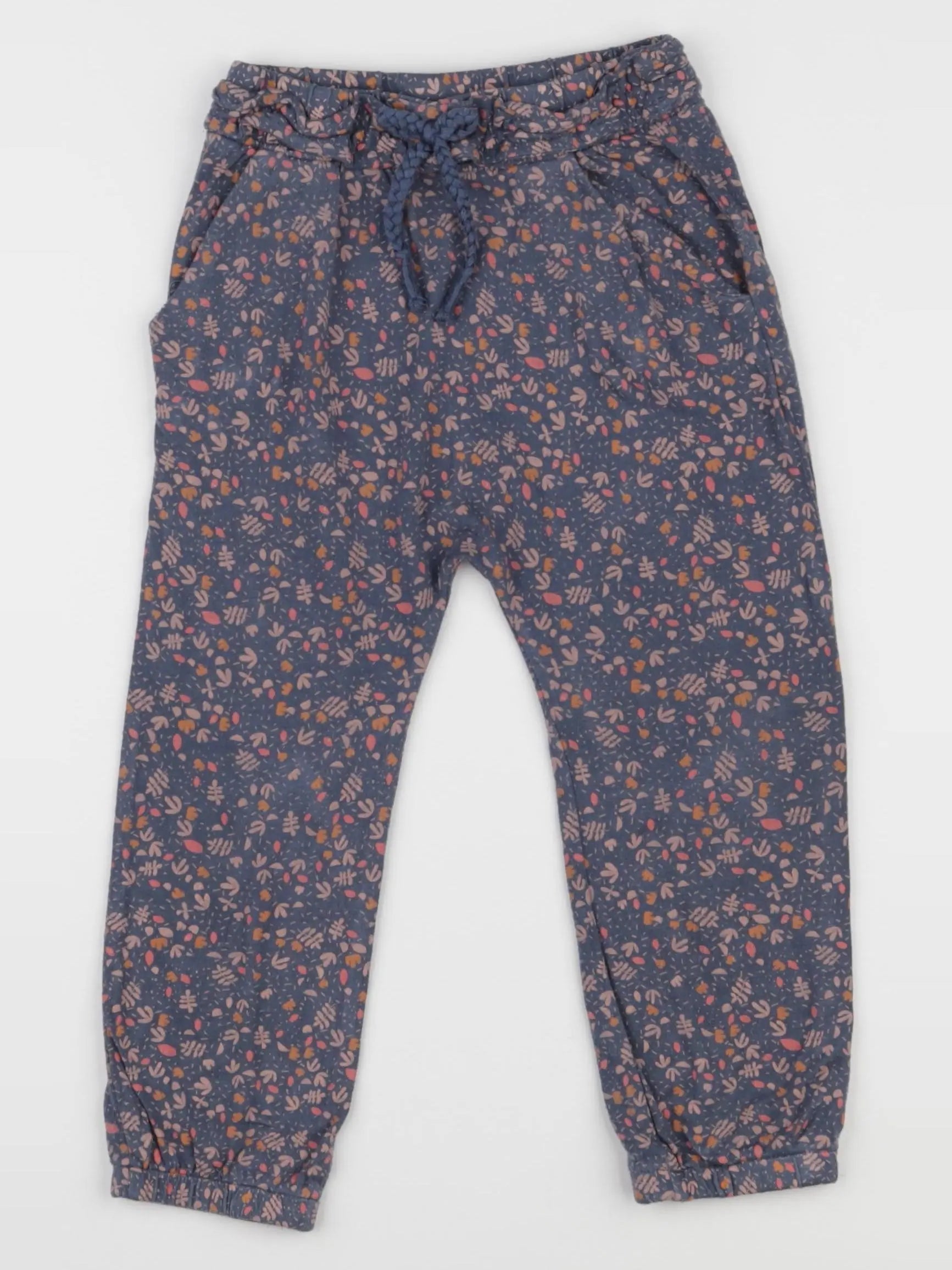 Vertbaudet - sarouel bleu, rose - 18 mois