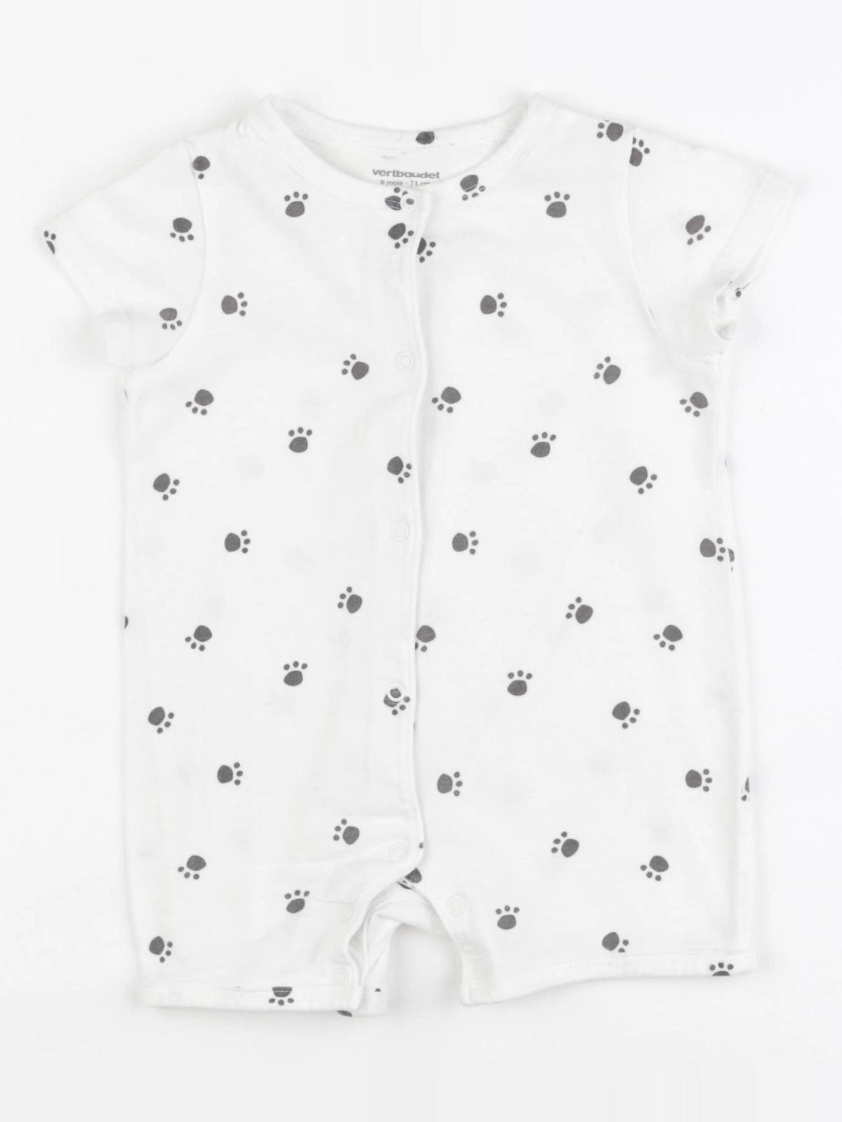 Vertbaudet - pyjama coton blanc - 12 mois