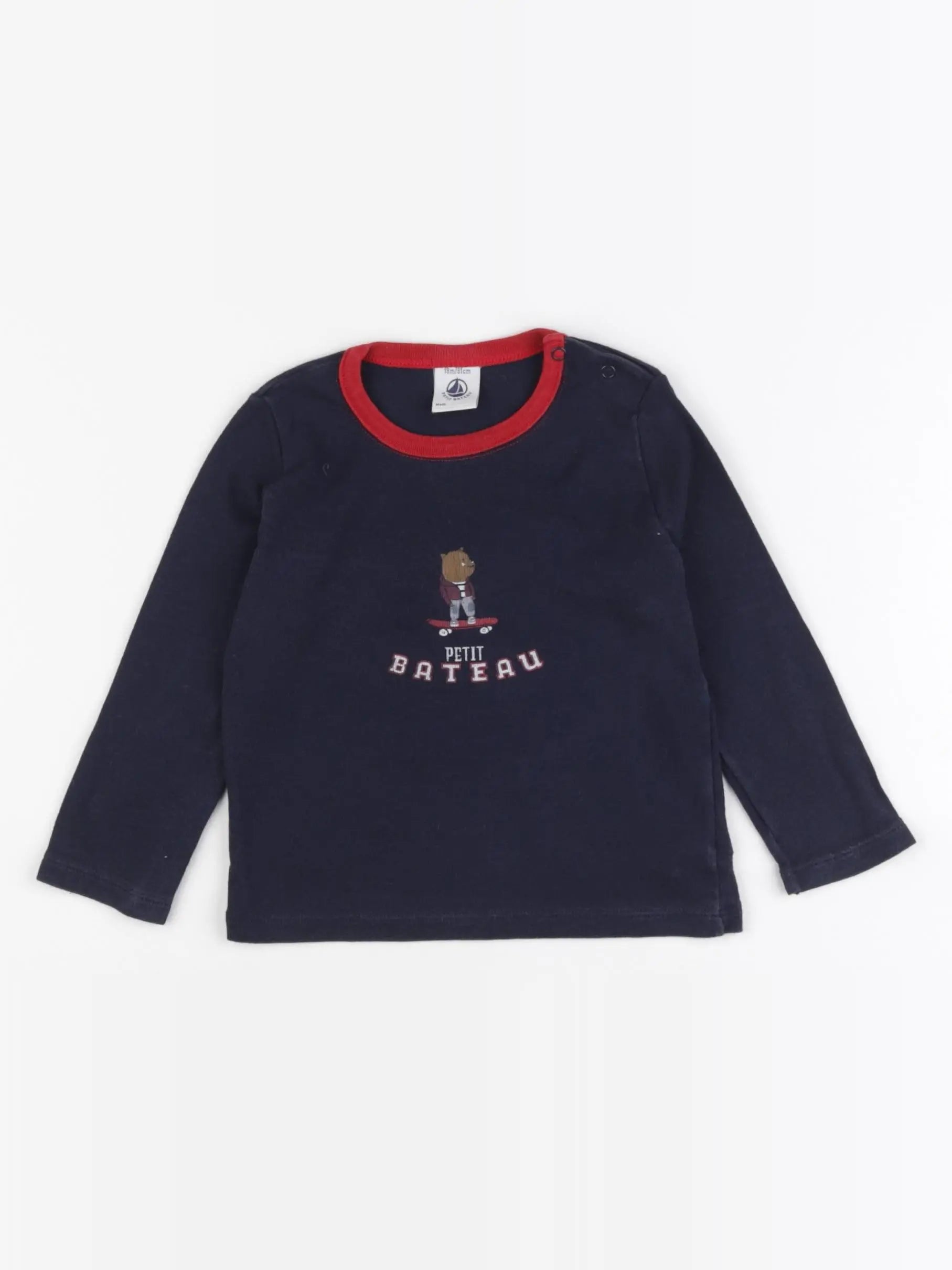 Petit Bateau - tee-shirt bleu - 18 mois