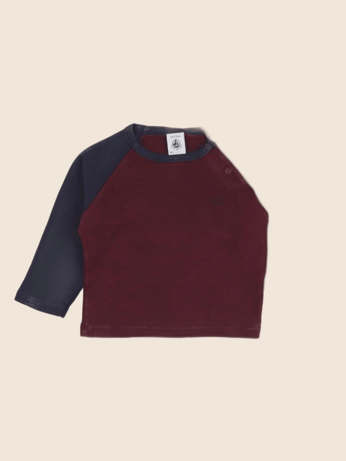 Petit Bateau - tee-shirt bleu, rouge - 12 mois